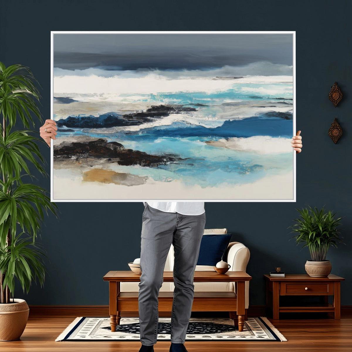 53645131-MGV-CV-36X24 - Extra Large Abstract Wall Art Canvas Print