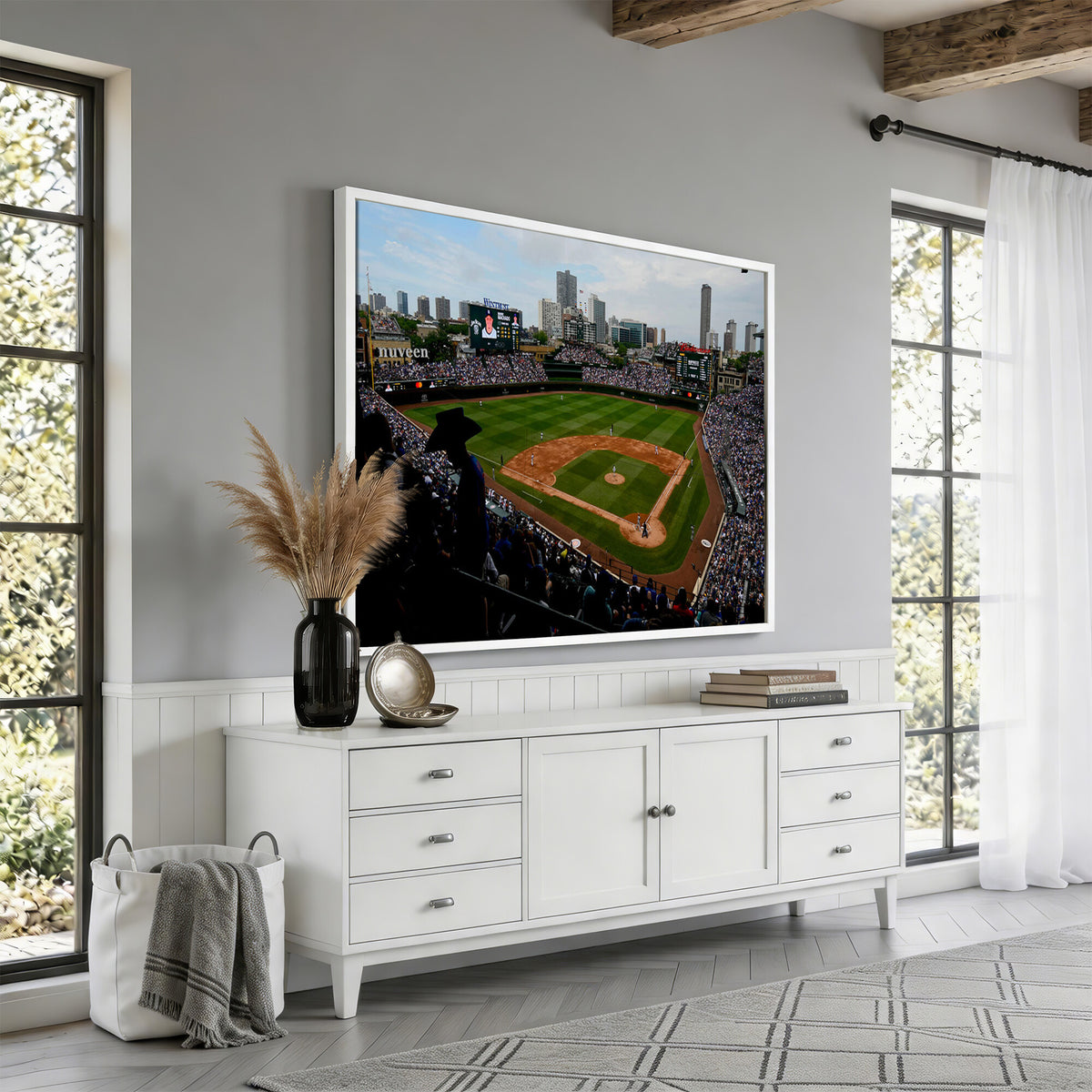 34859D-MGV-CV-36X24 - Chicago Cubs Baseball Team Print - Wrigley Field Stadium