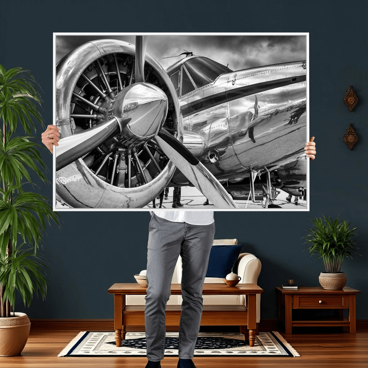 40672-MGV-CV-36X24 - Vintage Antique Airplane Wall Art Canvas Print