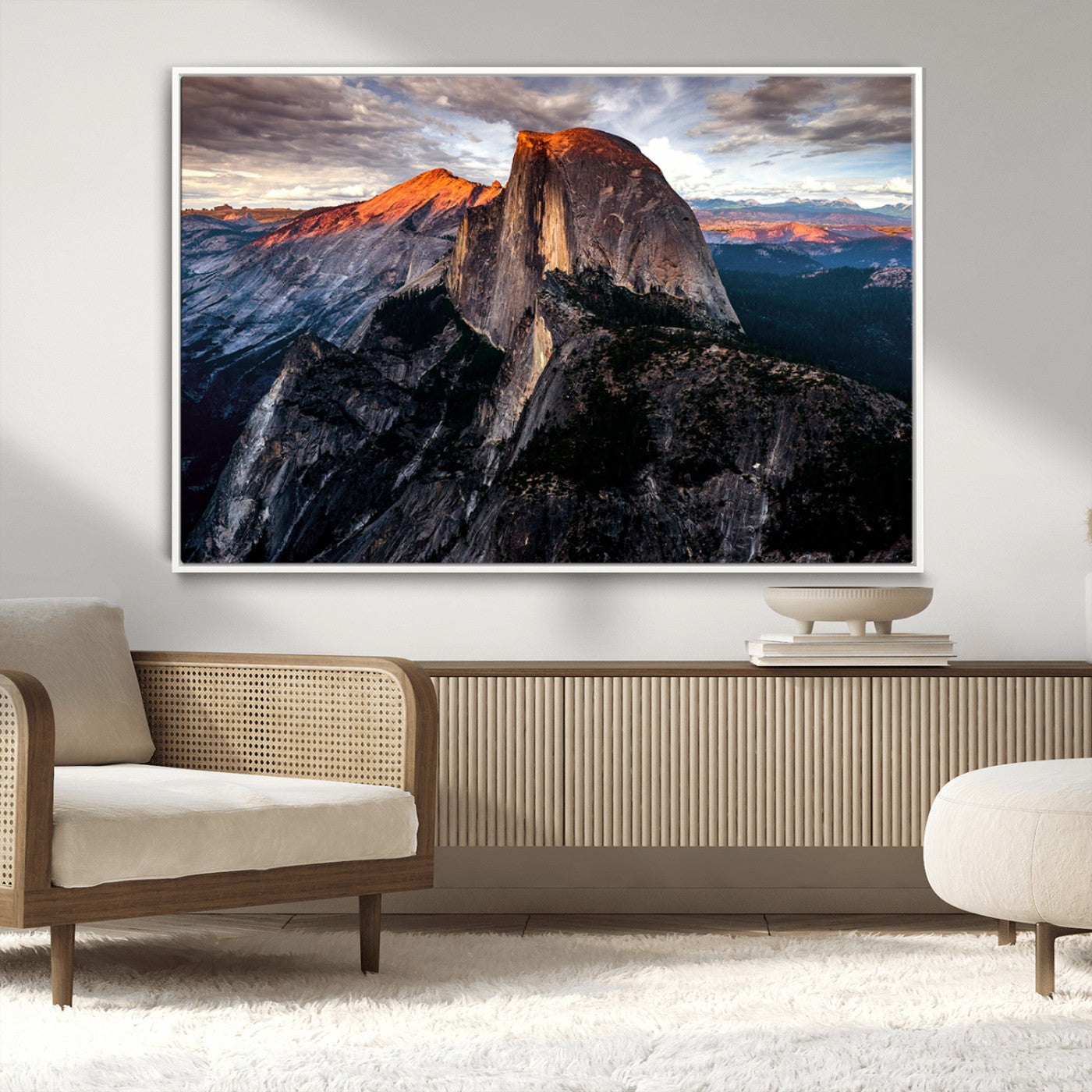 MGV-FC-36X24 - Half Dome Wall Art Print - Yosemite Majestic Triptych Landscape Print – National Park Nature Decor