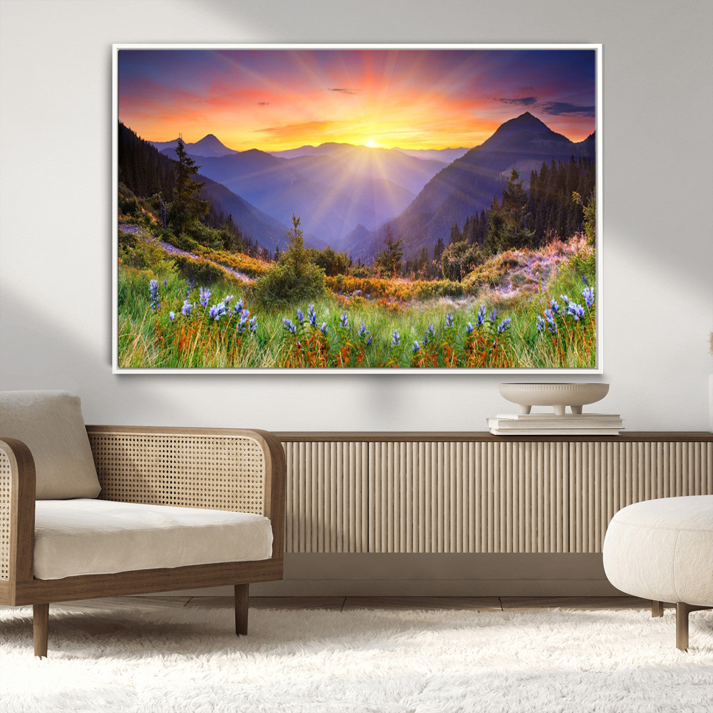MGV-FC-36X24 - Mountain and Spring Wall Art Canvas Print