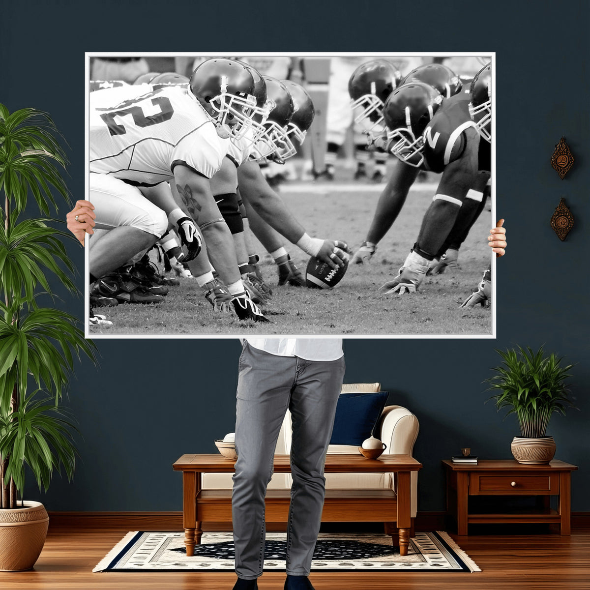 97432-MGV-CV-36X24 - American Football Player Wall Art Canvas Print