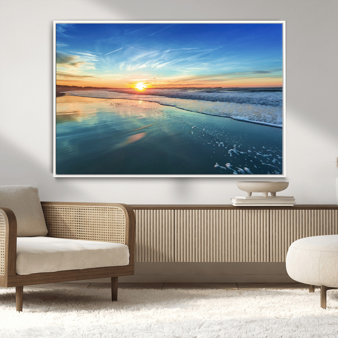MGV-FC-36X24 - Blue Sky and Beach Wall Art Canvas Print