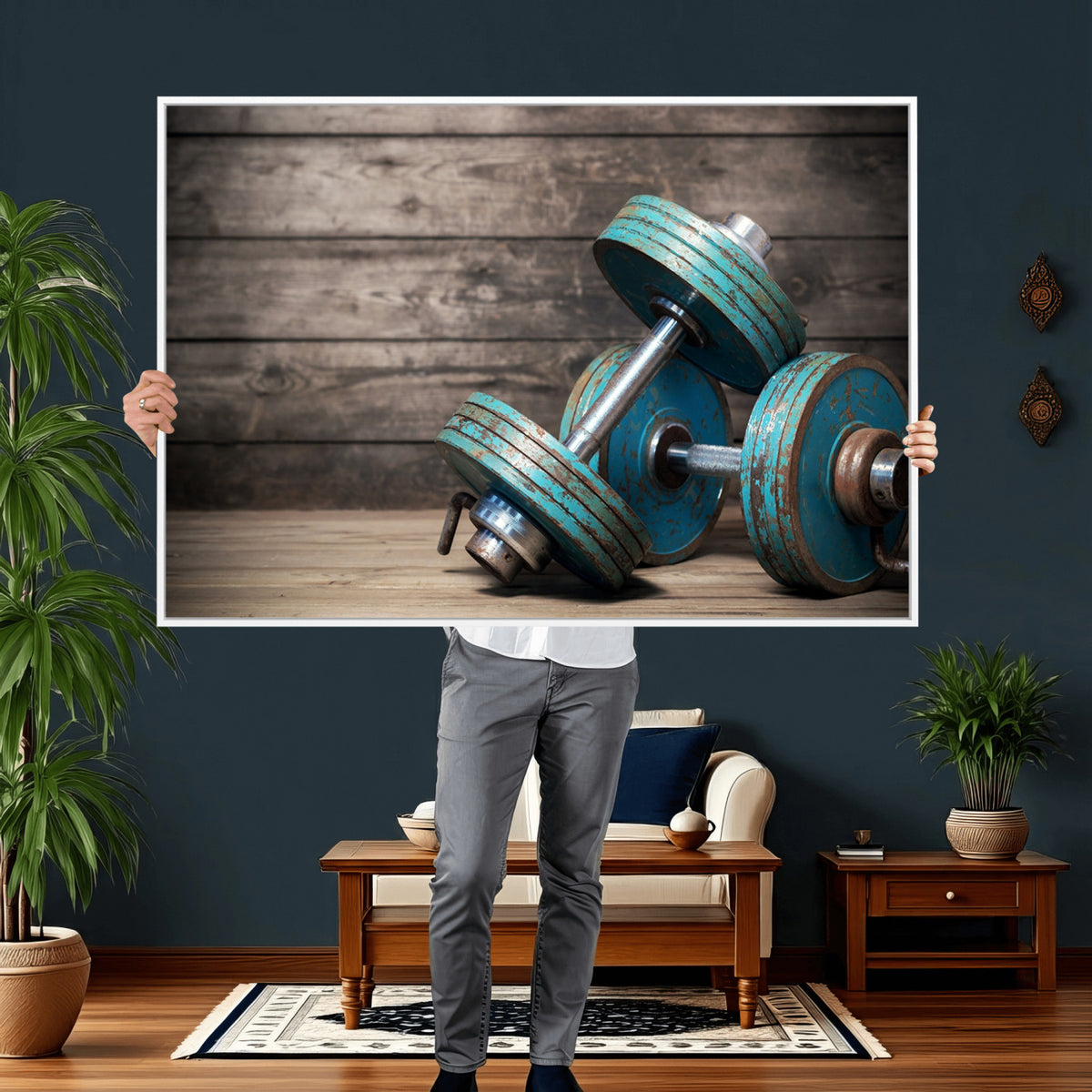 39364-MGV-CV-36X24 - Dumbbell and Sport Wall Art Canvas Print