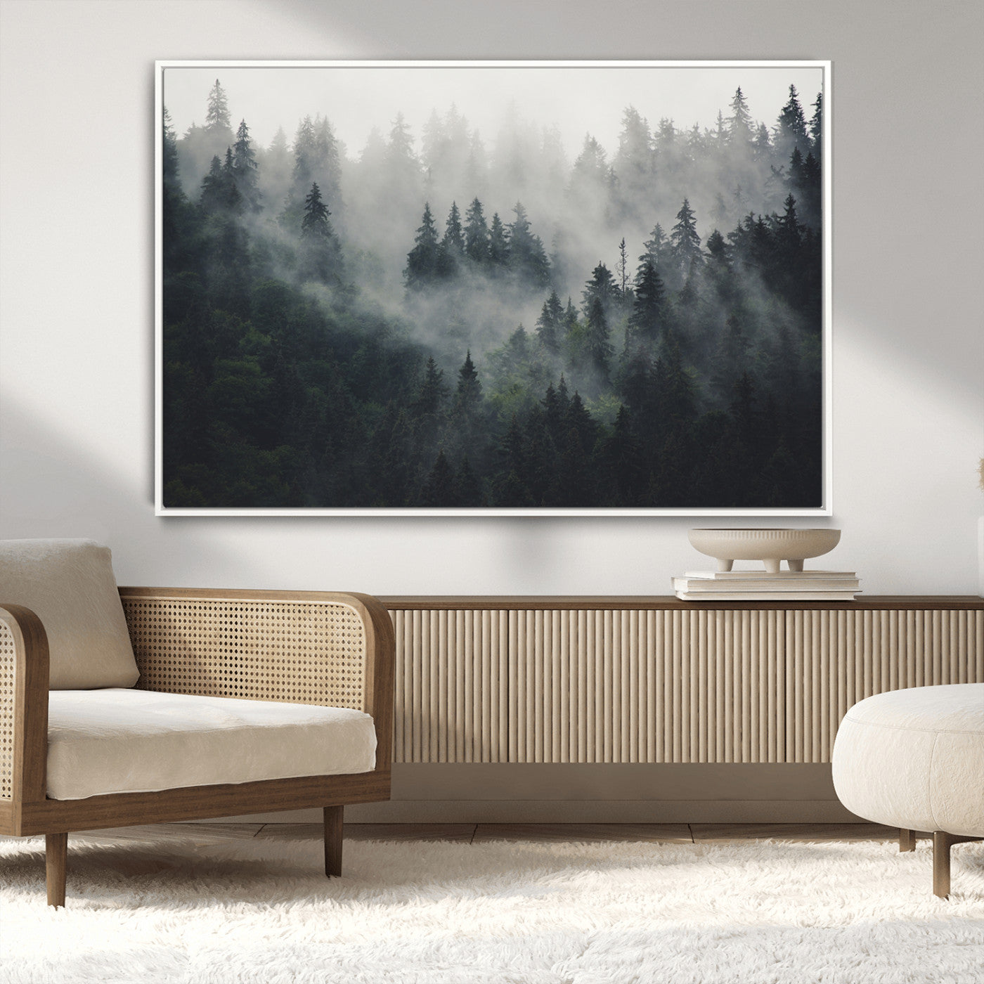 MGV-FC-36X24 - Nature Wall Decor - Serene Triptych Nature Print – Woodland Landscape Decor for Living Room or