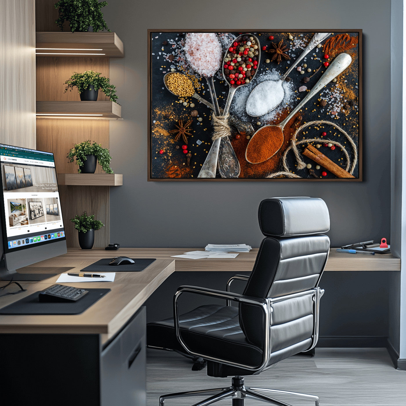 88449-MGV-CV-36X24-Spices and Seasonings Canvas Wall Art – Colorful Triptych Kitchen Decor – Culinary Art for Dining Room – Ready to Hang
