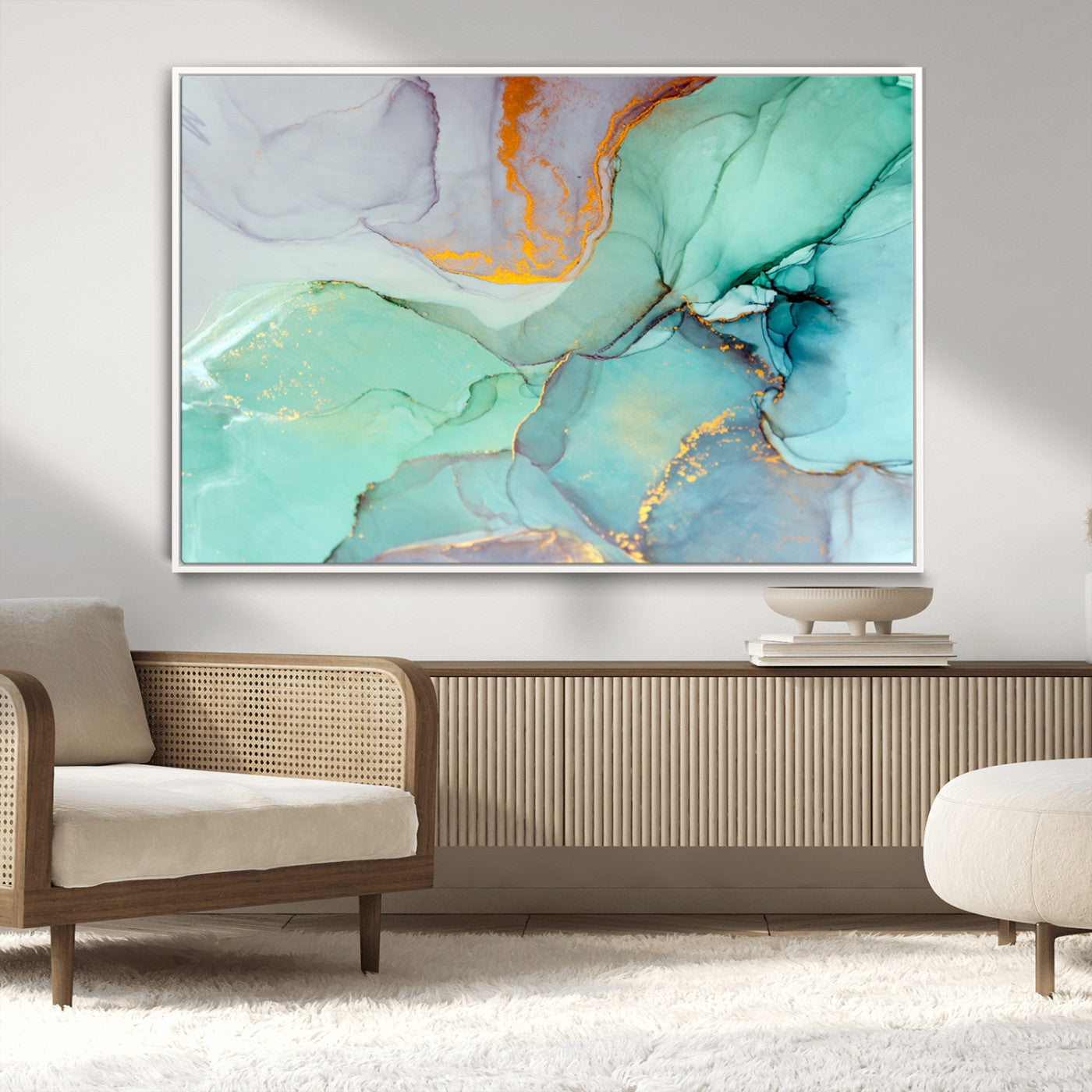 MGV-FC-36X24 - Colorful Marble Fluid Effect Canvas Wall Art Print