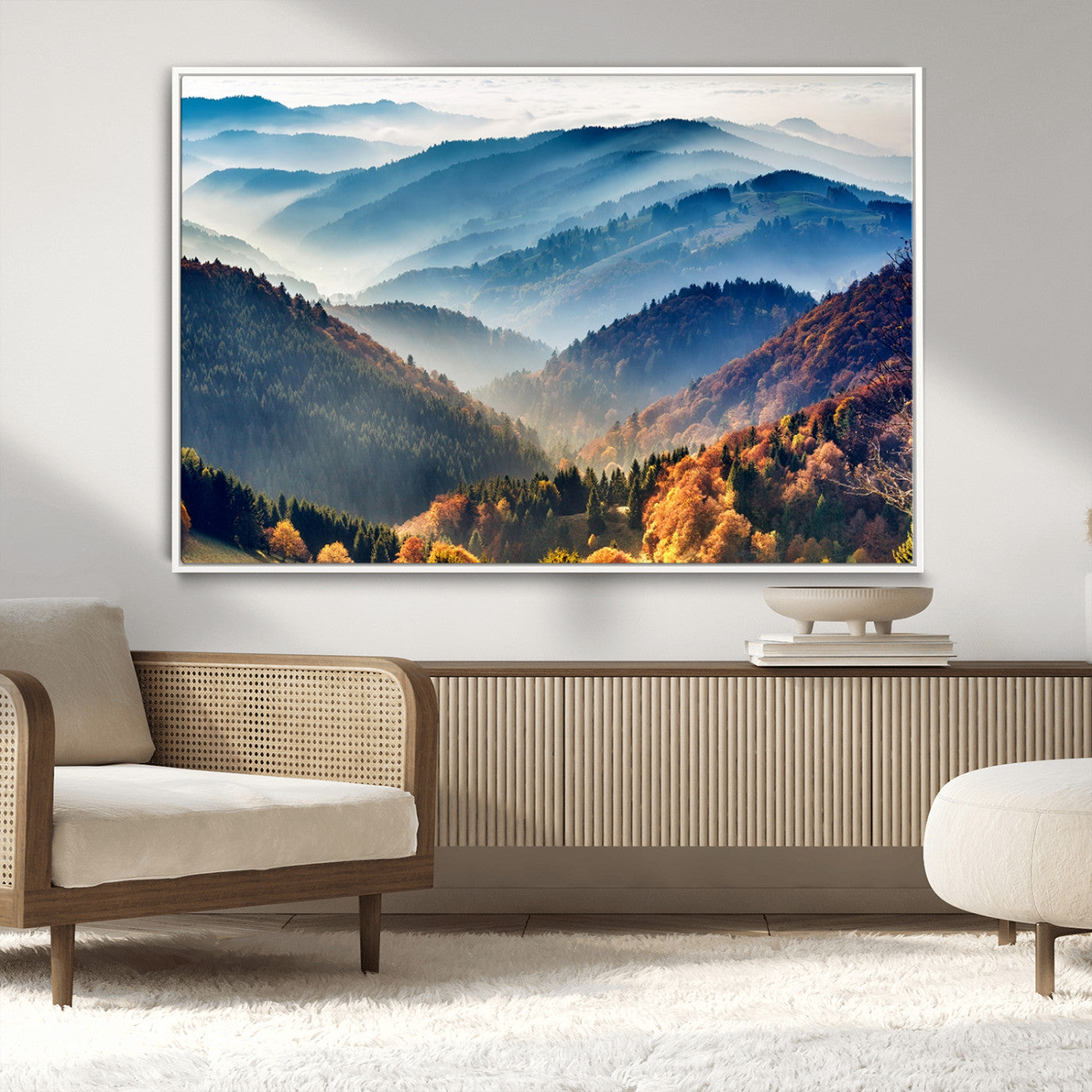 MGV-FC-36X24 - Mountains Forest Autumn Wall Art Canvas Print