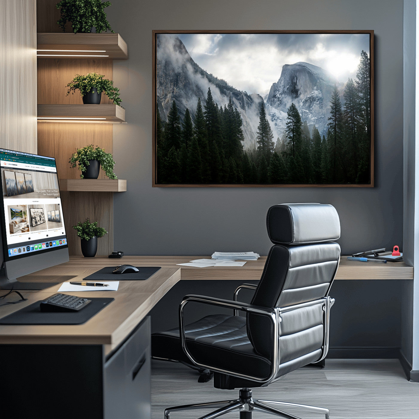 98725-MGV-CV-36X24-Wall Art Foggy Forest Landscape Canvas Print