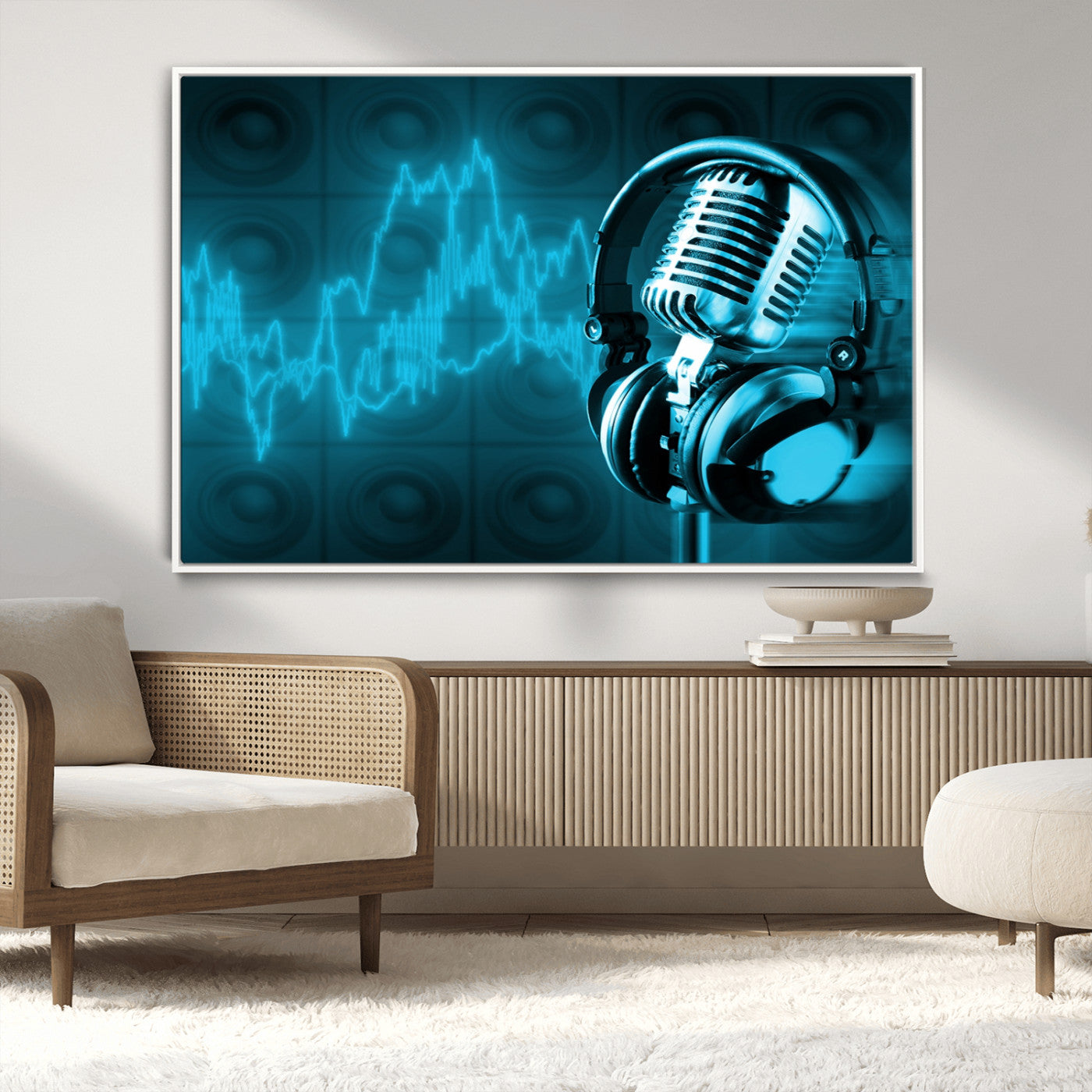 MGV-FC-36X24 - Music and Microphone Wall Art Canvas Print