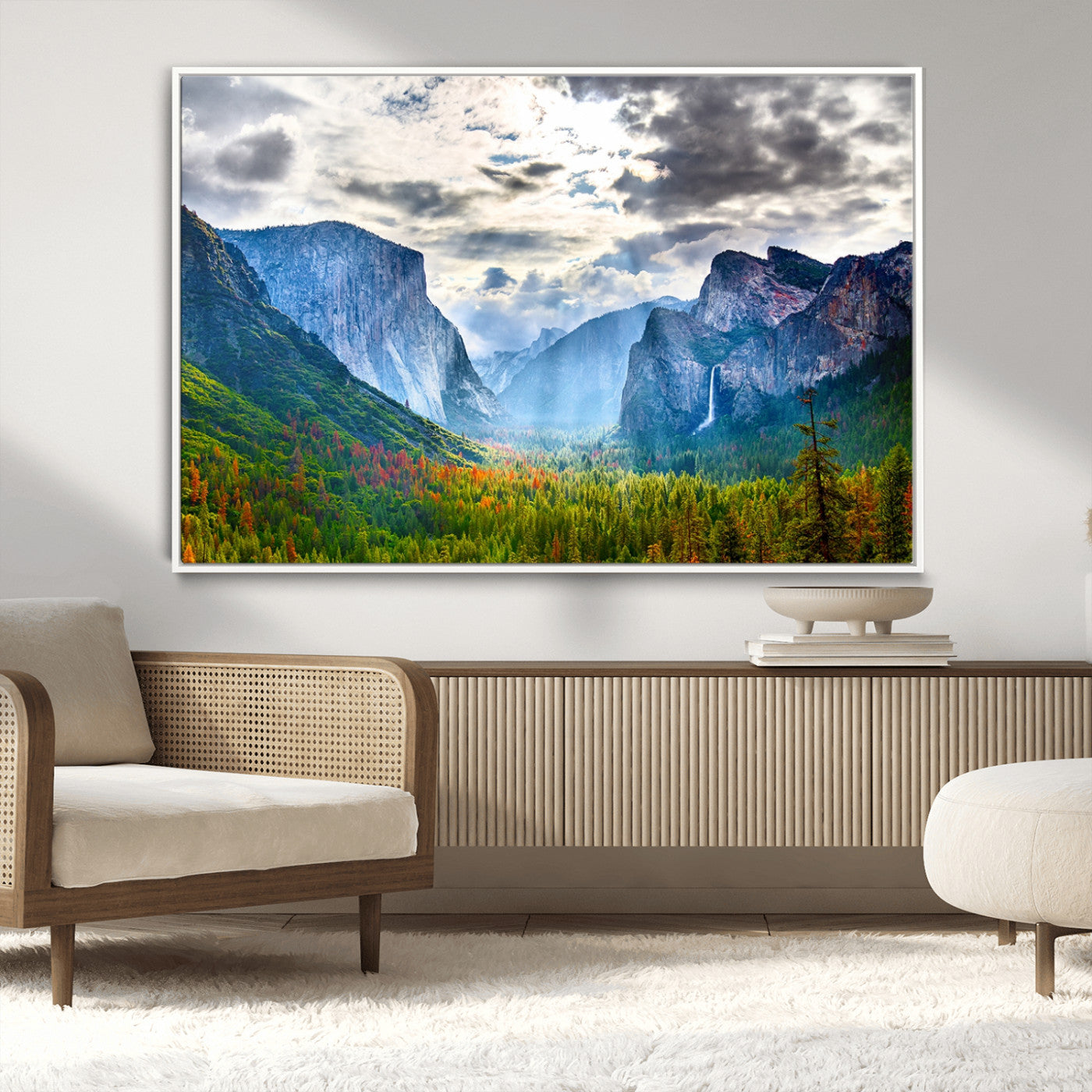 MGV-FC-36X24 - Yosemite Park Half Dome 3 Panel Canvas Print | Large Giclée Landscape Wall Art for Living Room,