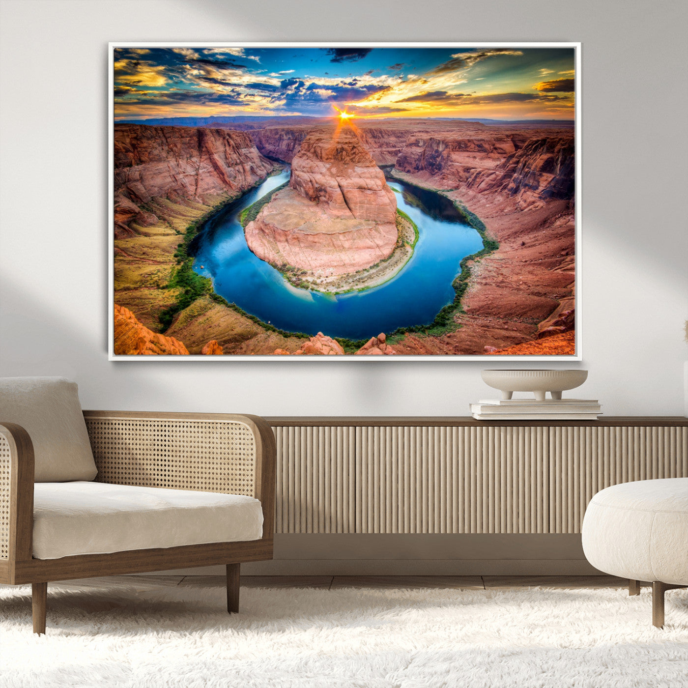 MGV-FC-36X24 - Sunset on the Horseshoe Bend Grand Canyon, Horseshoe Bend Grand Canyon Canvas Wall Art Print