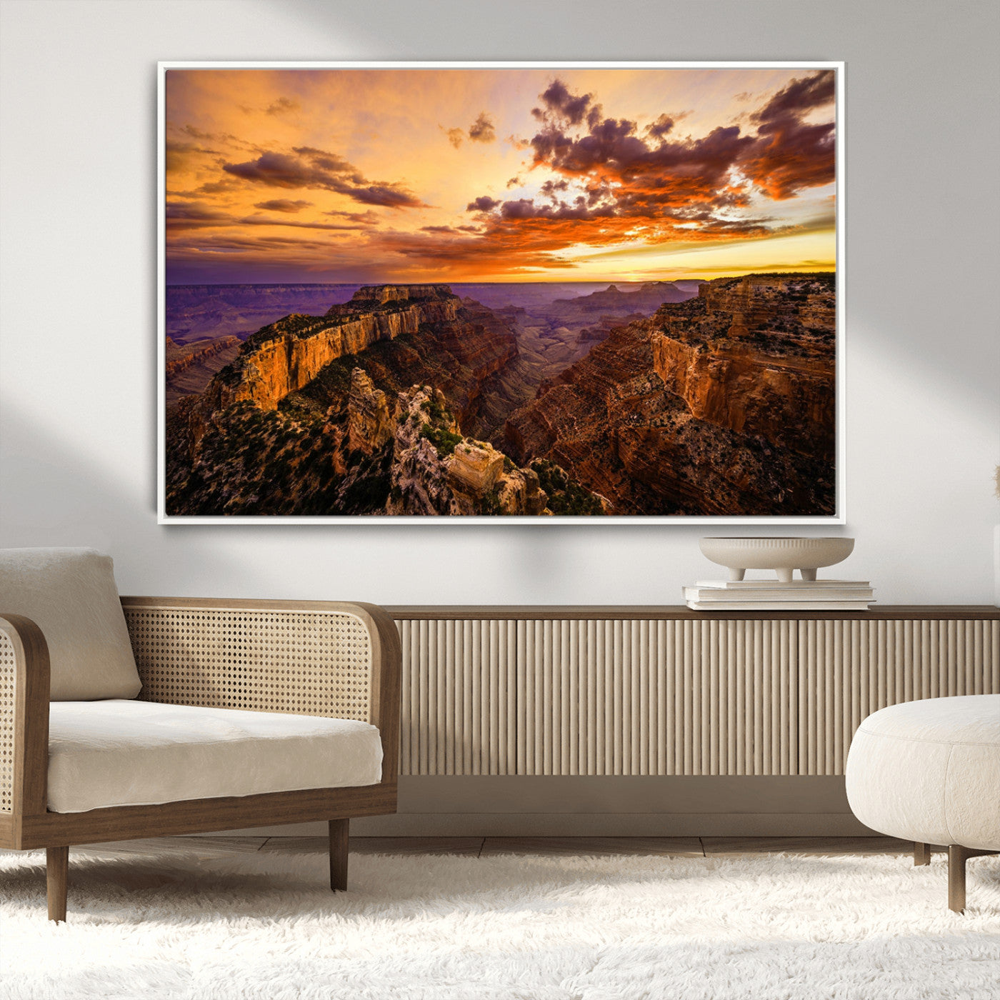 MGV-FC-36X24 - Mesmerizing Sunset from Grand Canyon Nal Park Wall Art, Grand Canyon Canvas Print