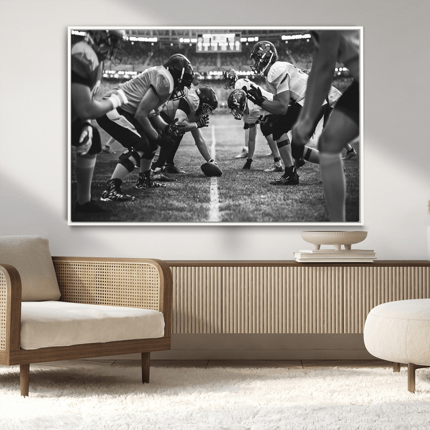 MGV-FC-36X24 - American Football Wall Art Canvas Print, Stadium Sport Wall Art Print