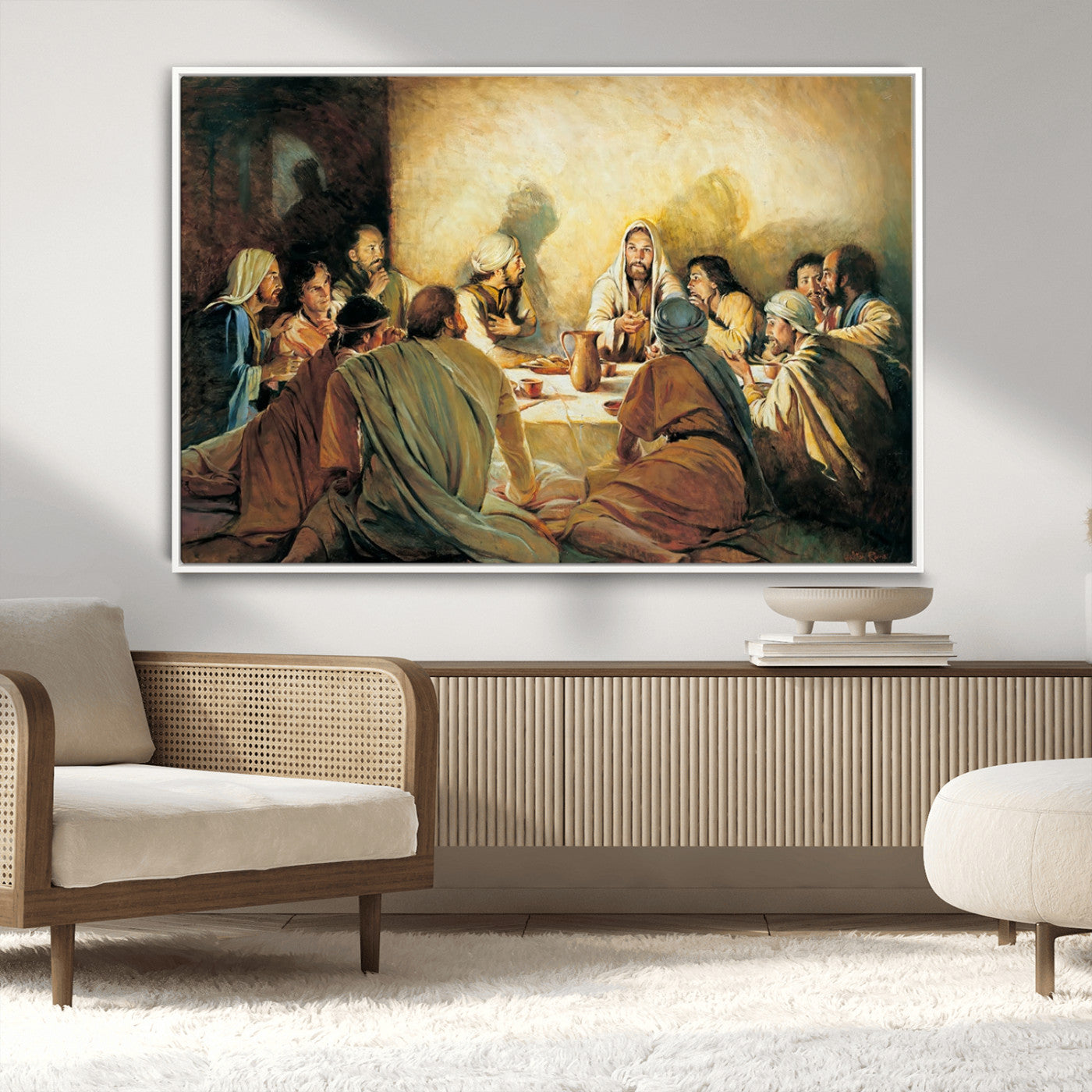 MGV-FC-36X24 - Last Supper Wall Art Canvas Print, Framed Jesus Painting Art Picture Print, Moderne Bibel Perfect Traditional/Religious Decor Artwork