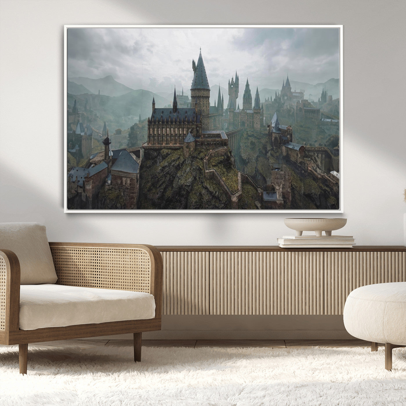 MGV-FC-36X24 - Disney Castle Wall Art Canvas Print, Living Kids Home Room Decor Art Print