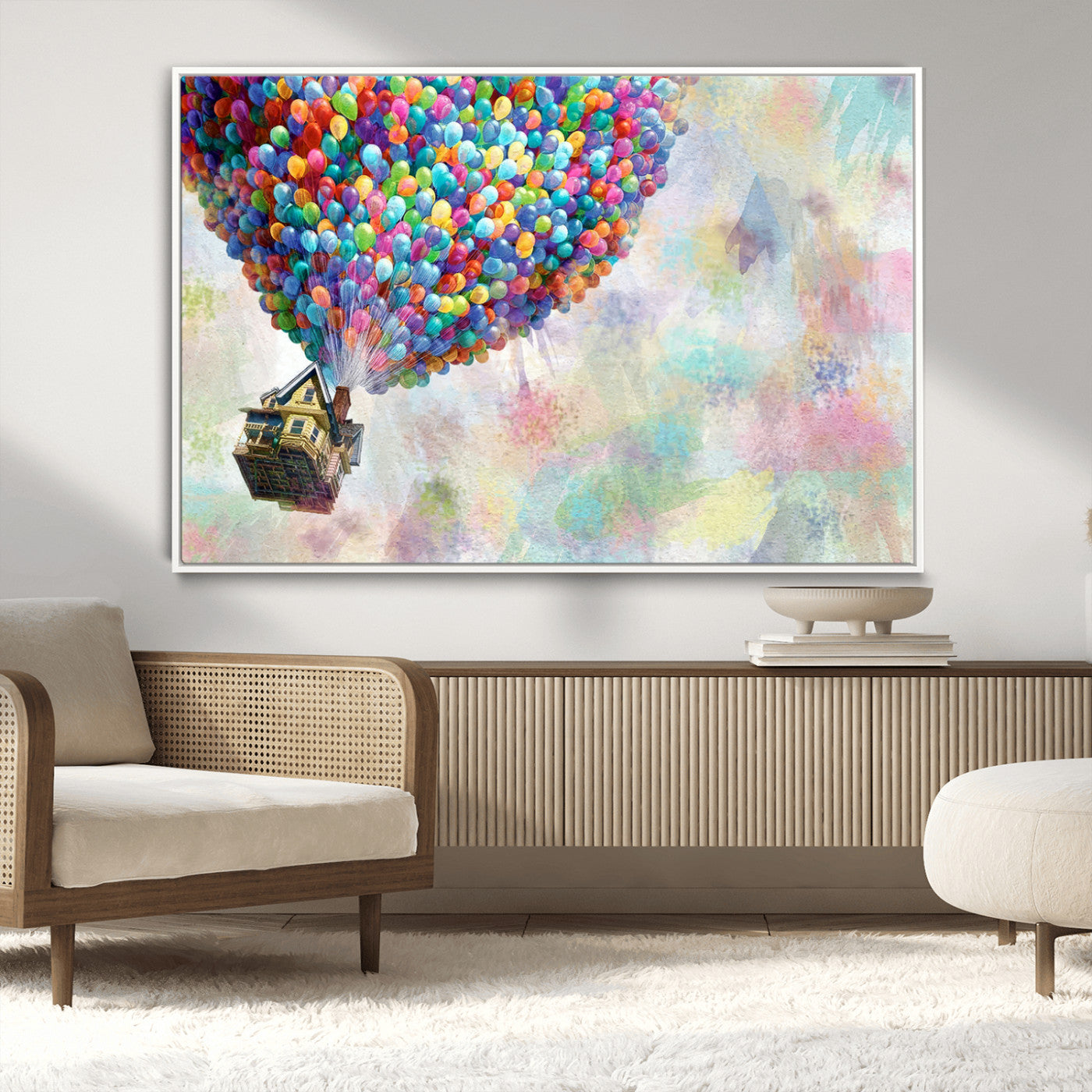 MGV-FC-36X24 - Up Pixar Poster, Look Up Pixar Wall Art, Up Pixar Canvas, Kids Play Game Room Decor Wall Art