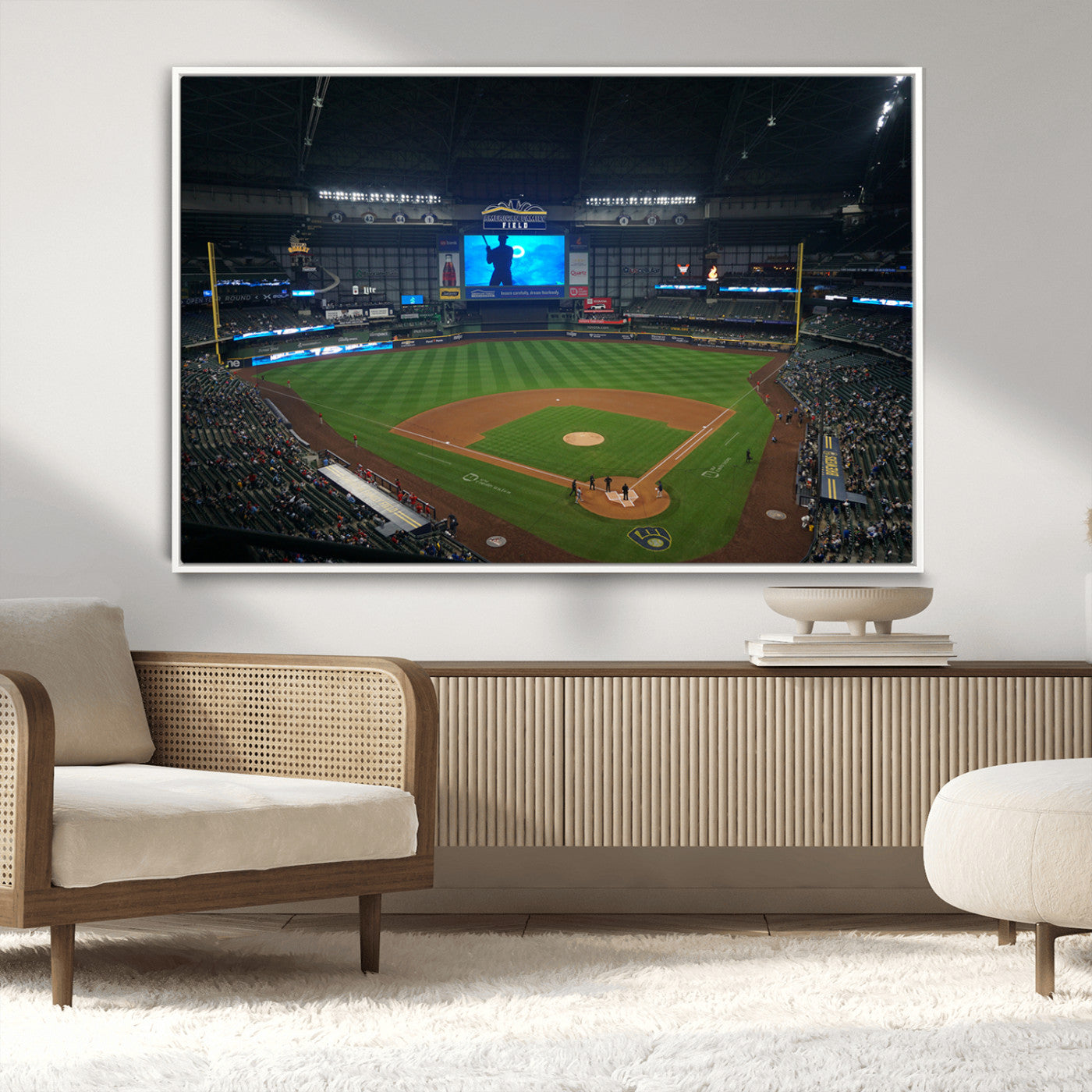 MGV-FC-36X24 - Milwaukee Brewers Baseball Art Print - American Family Field Stadium Wall Art Canvas Print