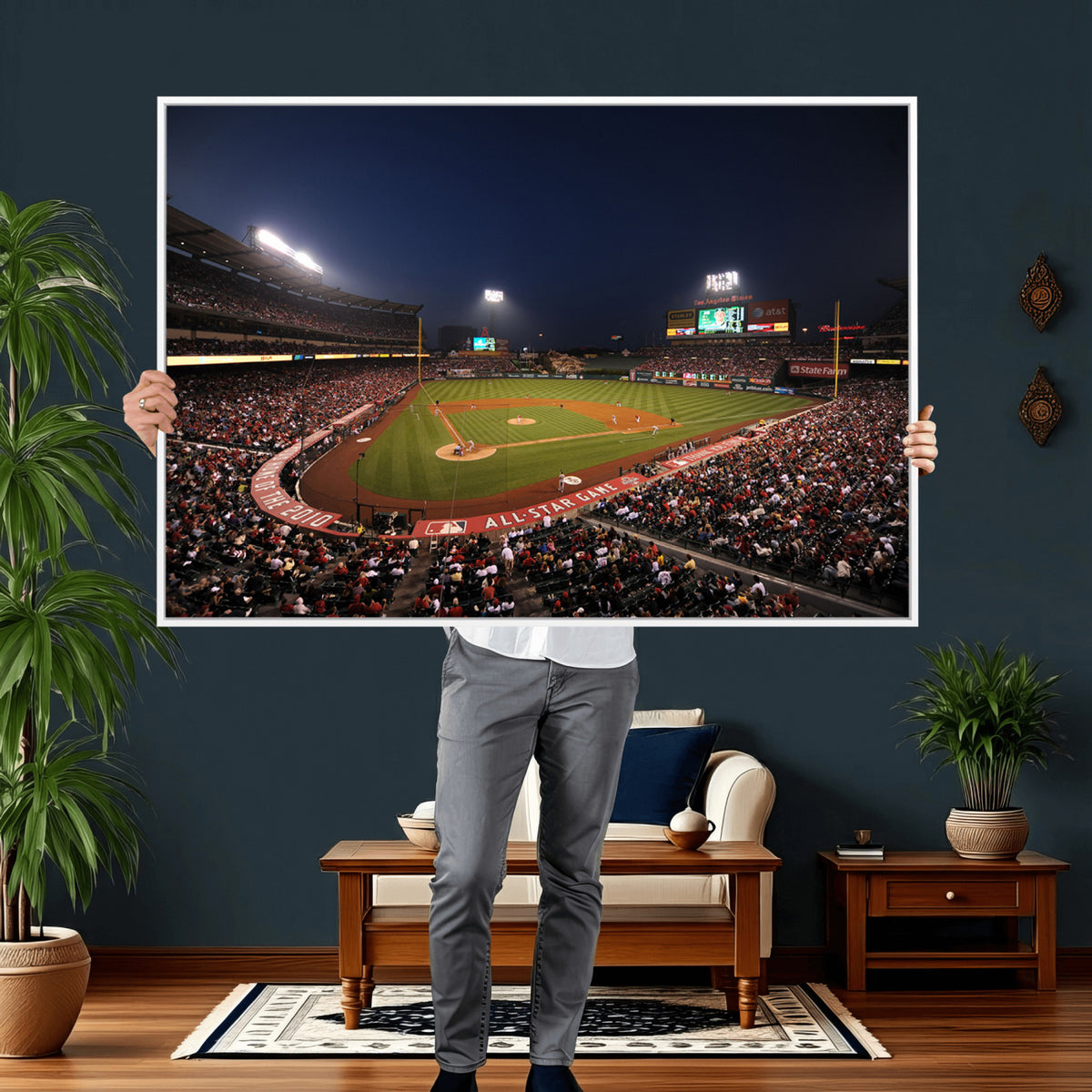 88896-MGV-CV-36X24 - Los Angeles Angels Baseball Team Print, Anaheim Angel Stadium Wall Art