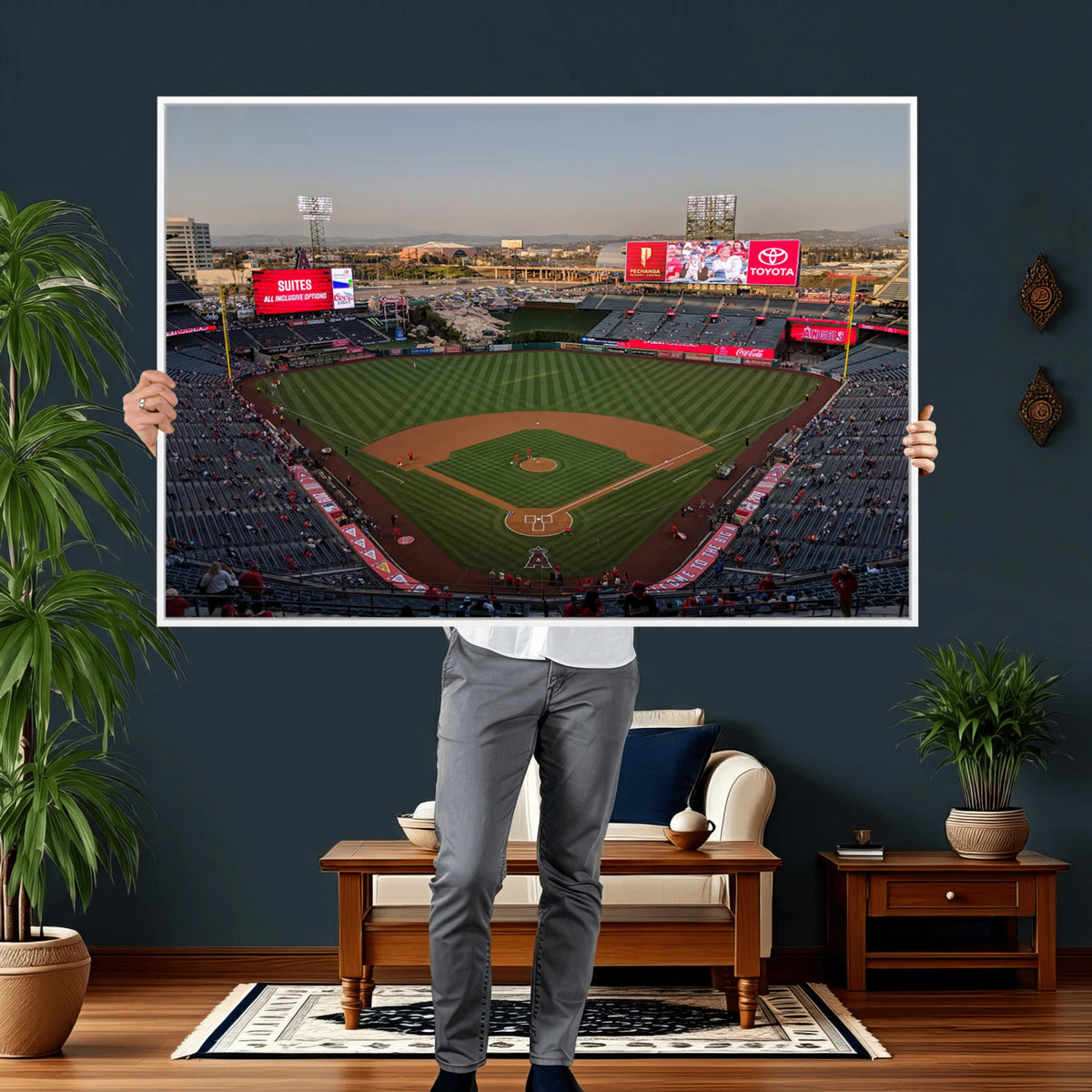 45864-MGV-CV-36X24 - Los Angeles Angels Baseball Canvas Print, Anaheim Angel Stadium Wall Art