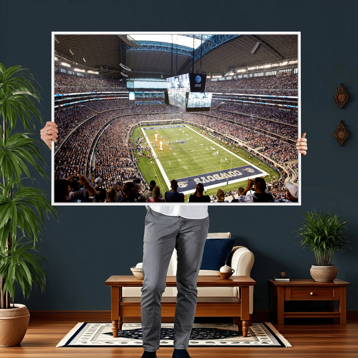 82096-MGV-CV-36X24 - Dallas Cowboys Football Team Print - Arlington AT&T Stadium Wall Art Canvas Print
