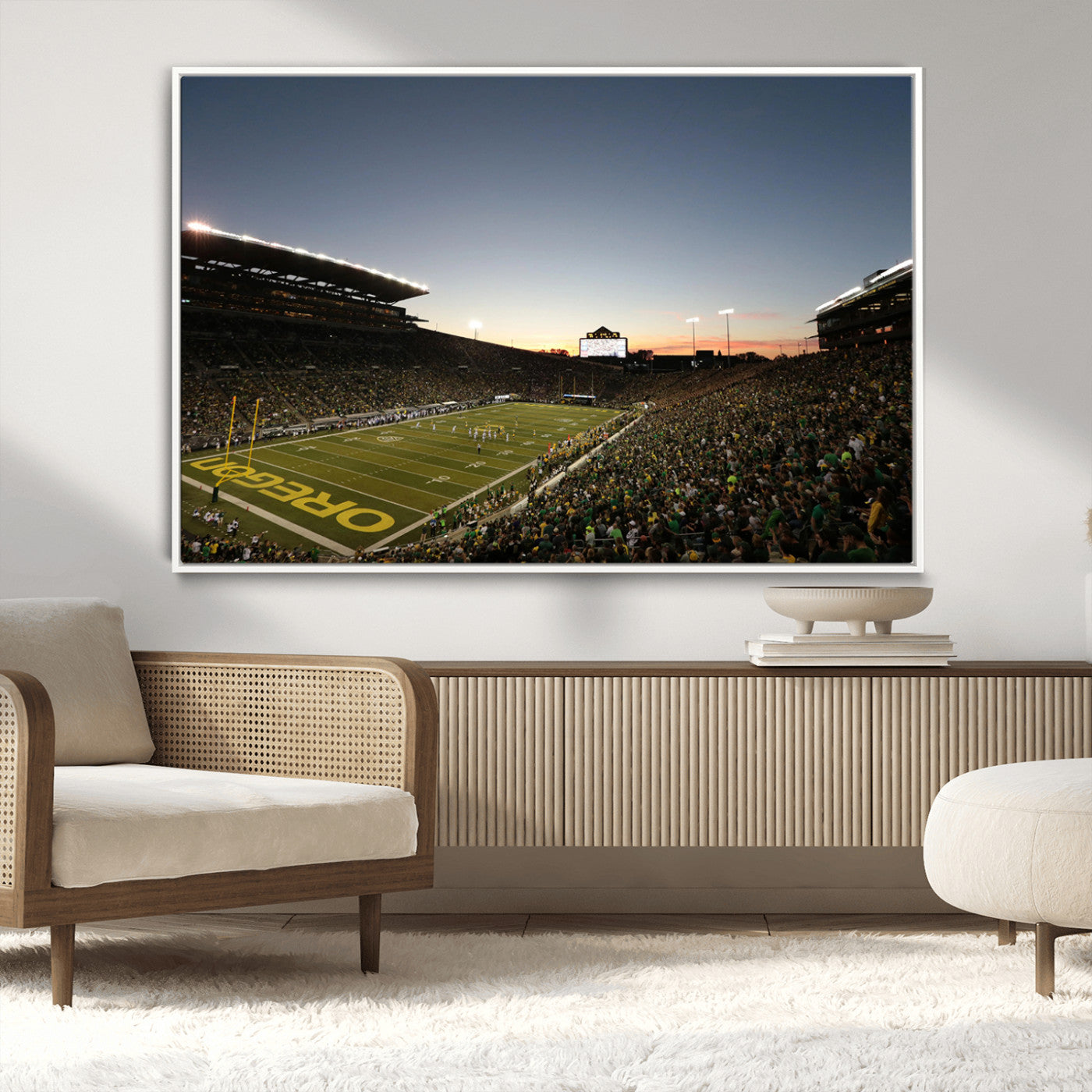 MGV-FC-36X24 - Oregon Ducks Football Team Print - Eugene Autzen Stadium Wall Art Canvas Print