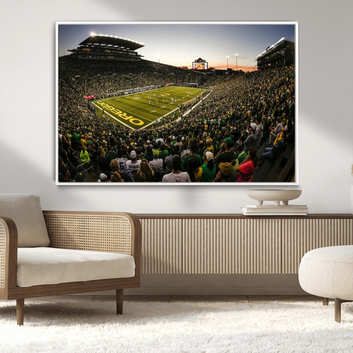 MGV-FC-36X24 - Oregon Stadium Canvas Wall Art - Captivating Game Day Scene at Autzen Stadium, Oregon Ducks Football