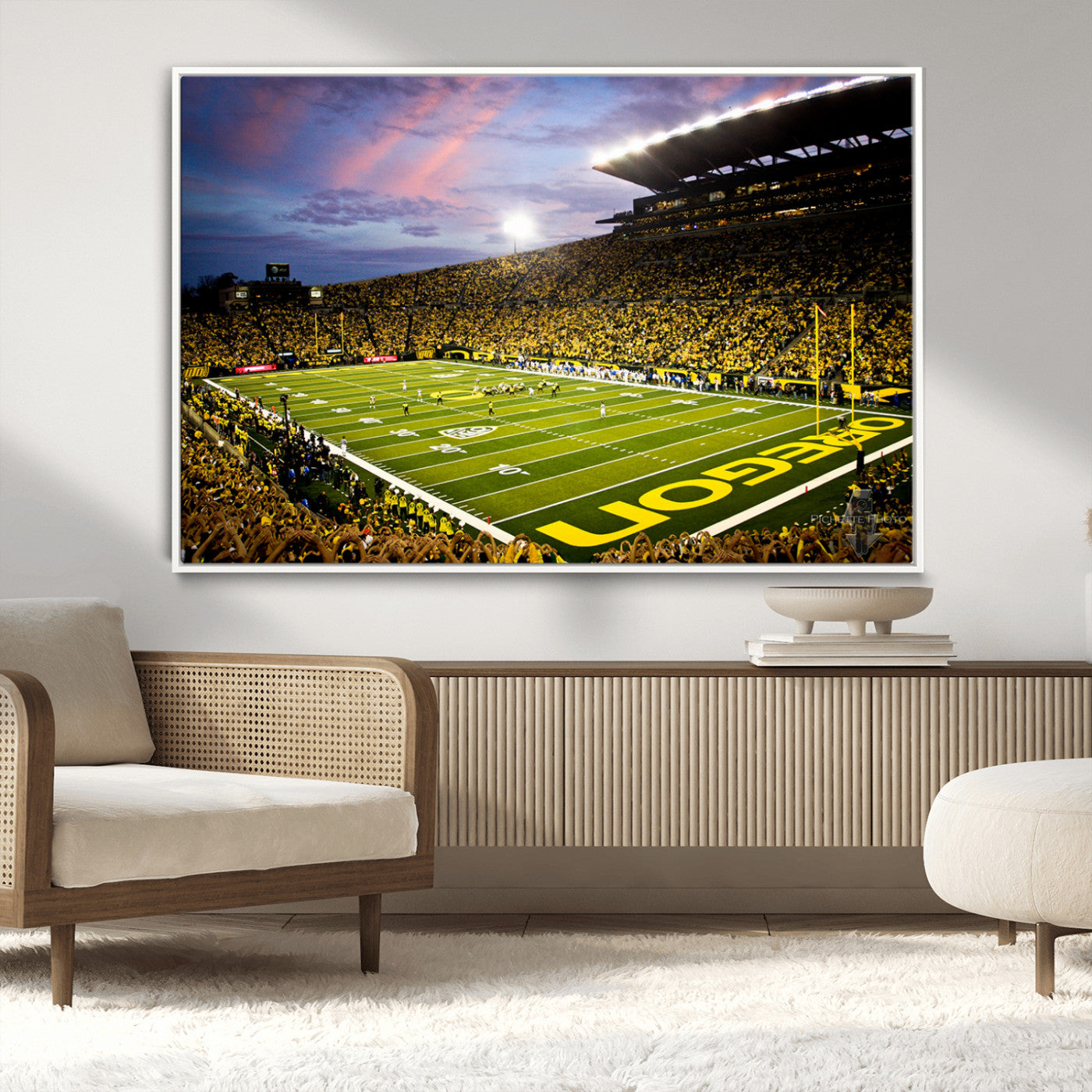 MGV-FC-36X24 - University of Oregon Ducks Football Team Print - Eugene Autzen Stadium Wall Art Canvas Print