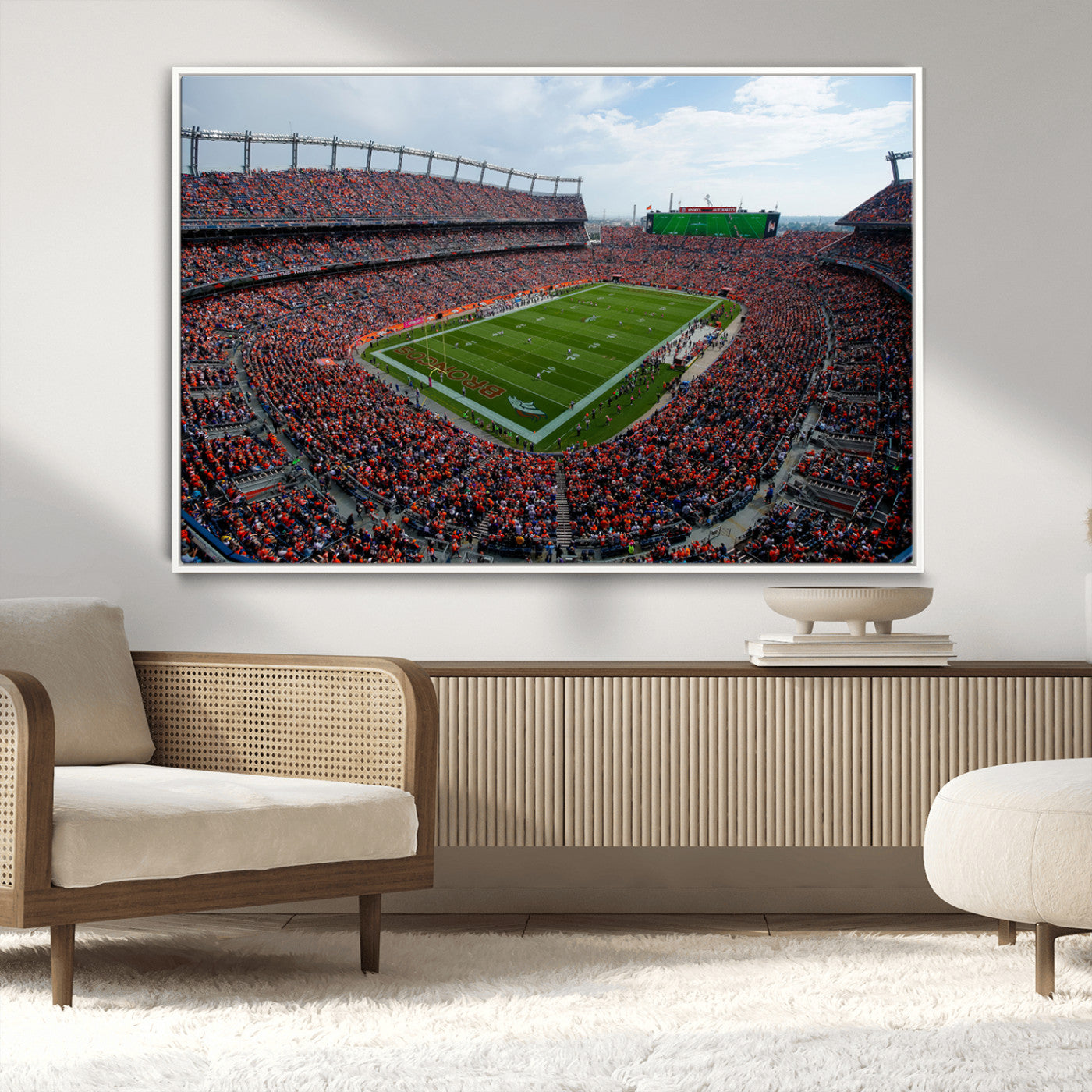 MGV-FC-36X24 - Denver Broncos Football Team Print - Empower Field Mile High Stadium Wall Art Canvas Print