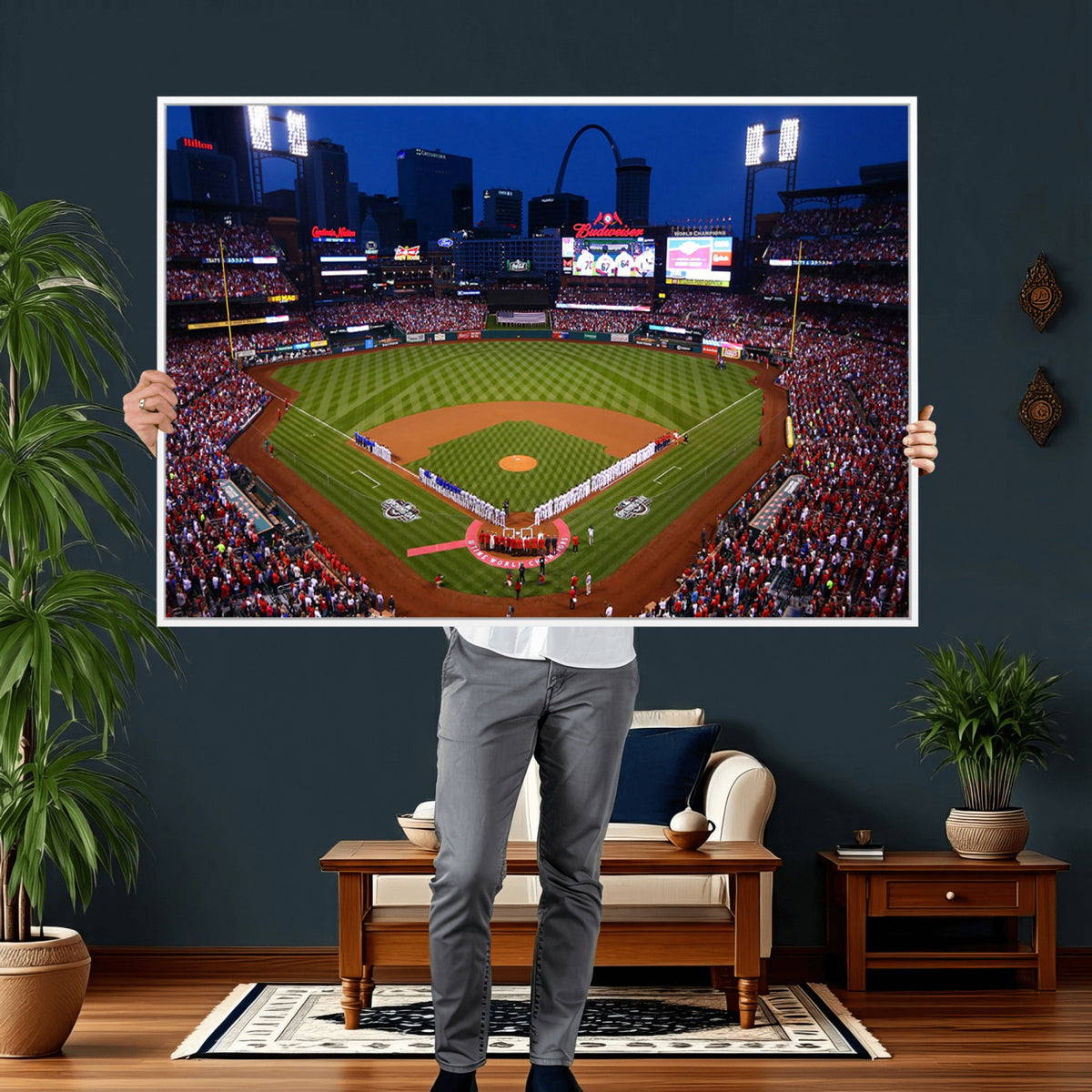 11925-MGV-CV-36X24 - St. Louis Cardinals Baseball Team Print, Busch Stadium Wall Art