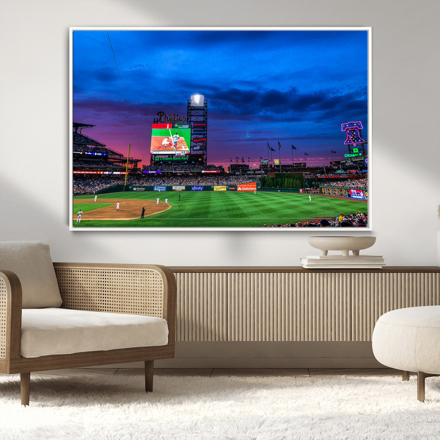 MGV-FC-36X24 - Philadelphia Phillies Baseball Team Print - Philadelphia Citizens Bank Park Stadium Canvas Wall Art