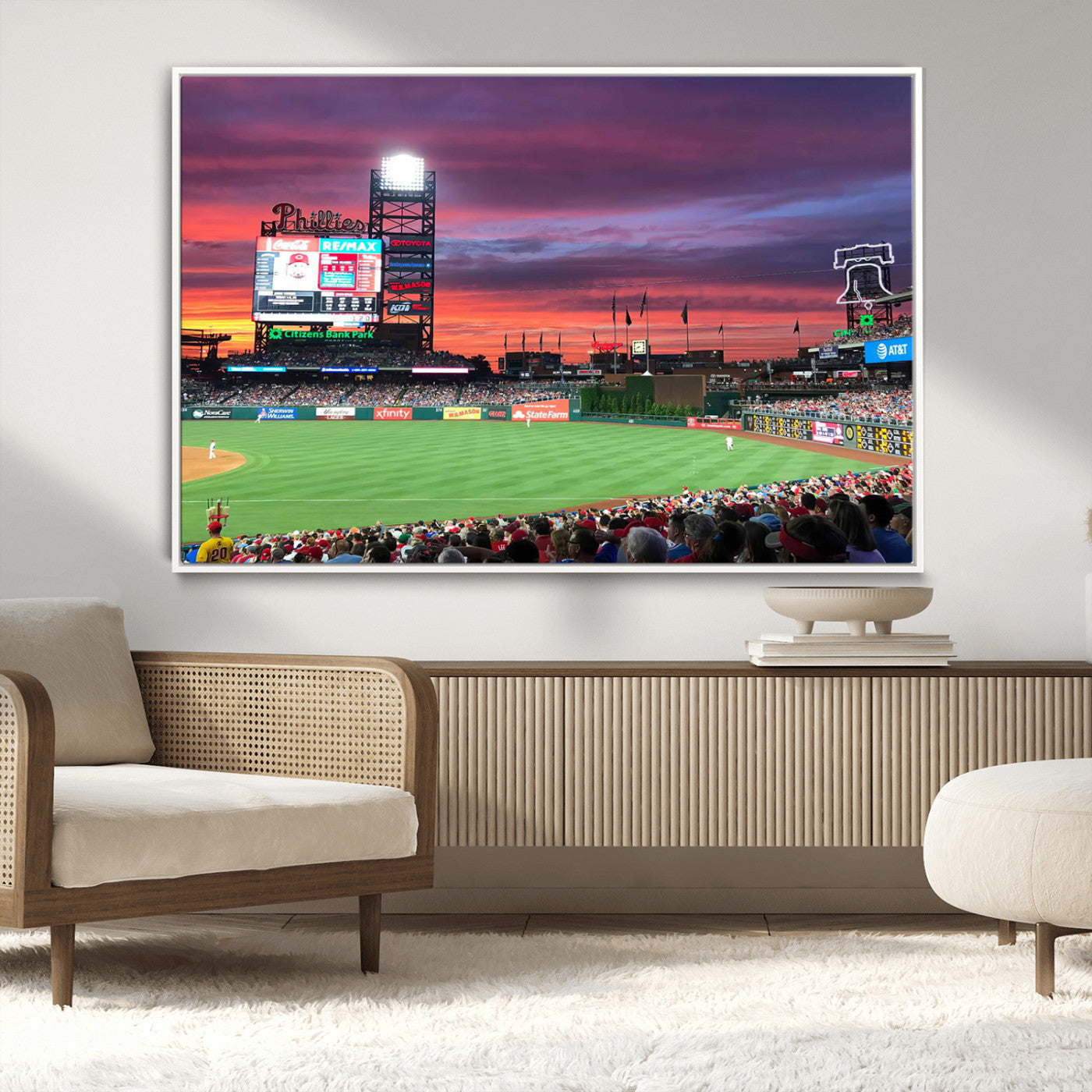 MGV-FC-36X24 - Philadelphia Phillies Baseball Team Print - Philadelphia Citizens Bank Park Stadium Wall Art Canvas
