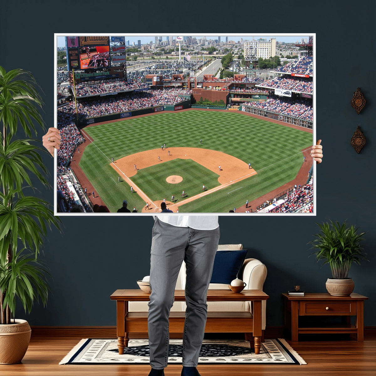 85755-MGV-CV-36X24 - Philadelphia Phillies Baseball Team Print - Philadelphia Citizens Bank Park Stadium Wall Art Canvas