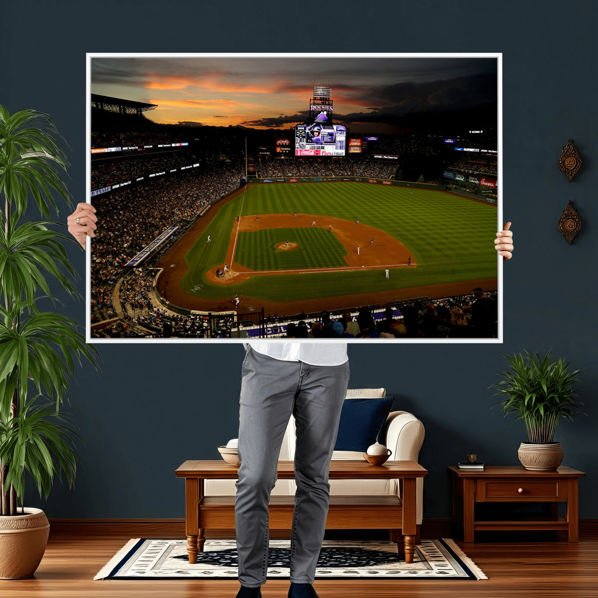 57060-MGV-CV-36X24 - Colorado Rockies Coors Field Wall Art Canvas Print - MLB Baseball Stadium