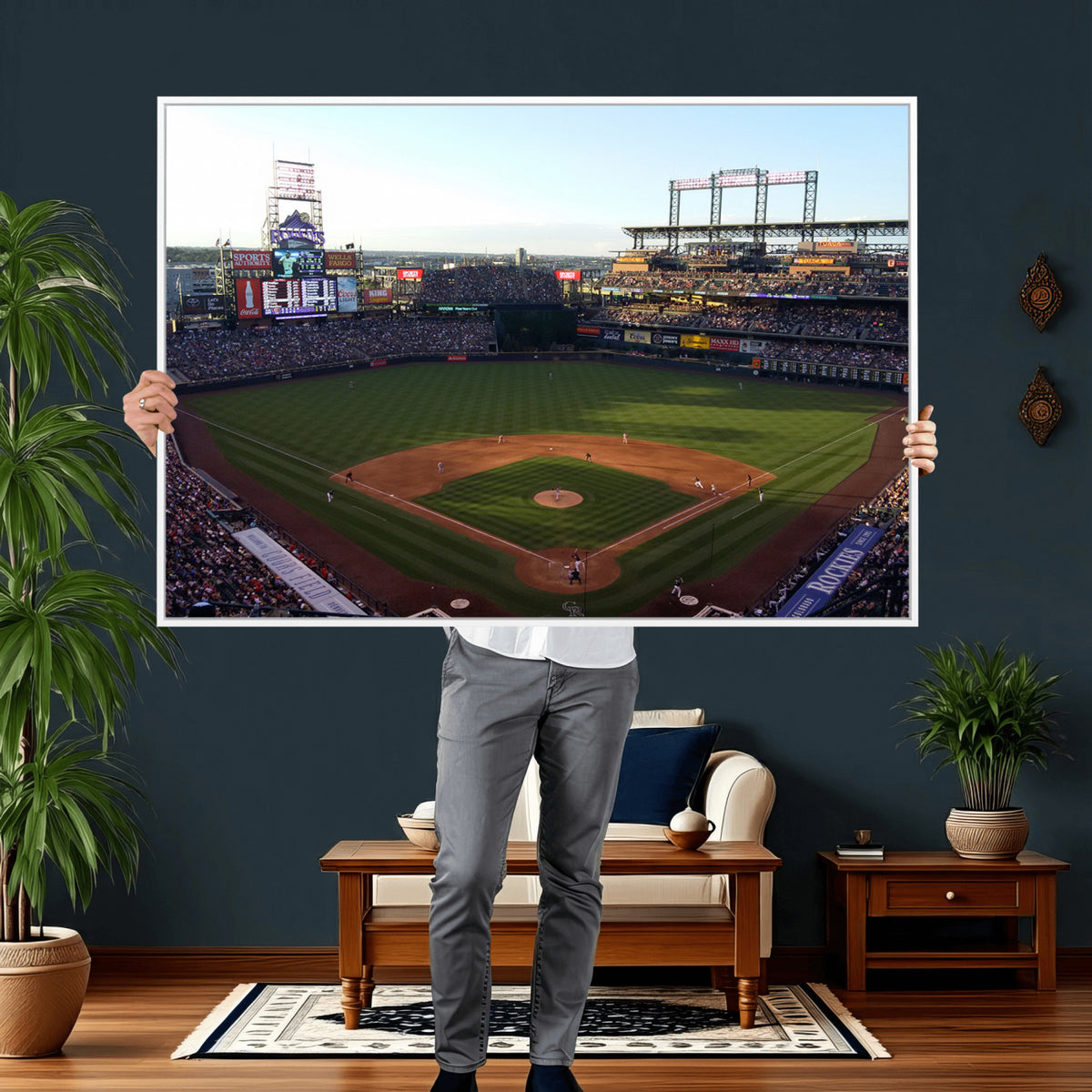 21638-MGV-CV-36X24 - Colorado Rockies Coors Field Wall Art Canvas Print, MLB Baseball Stadium