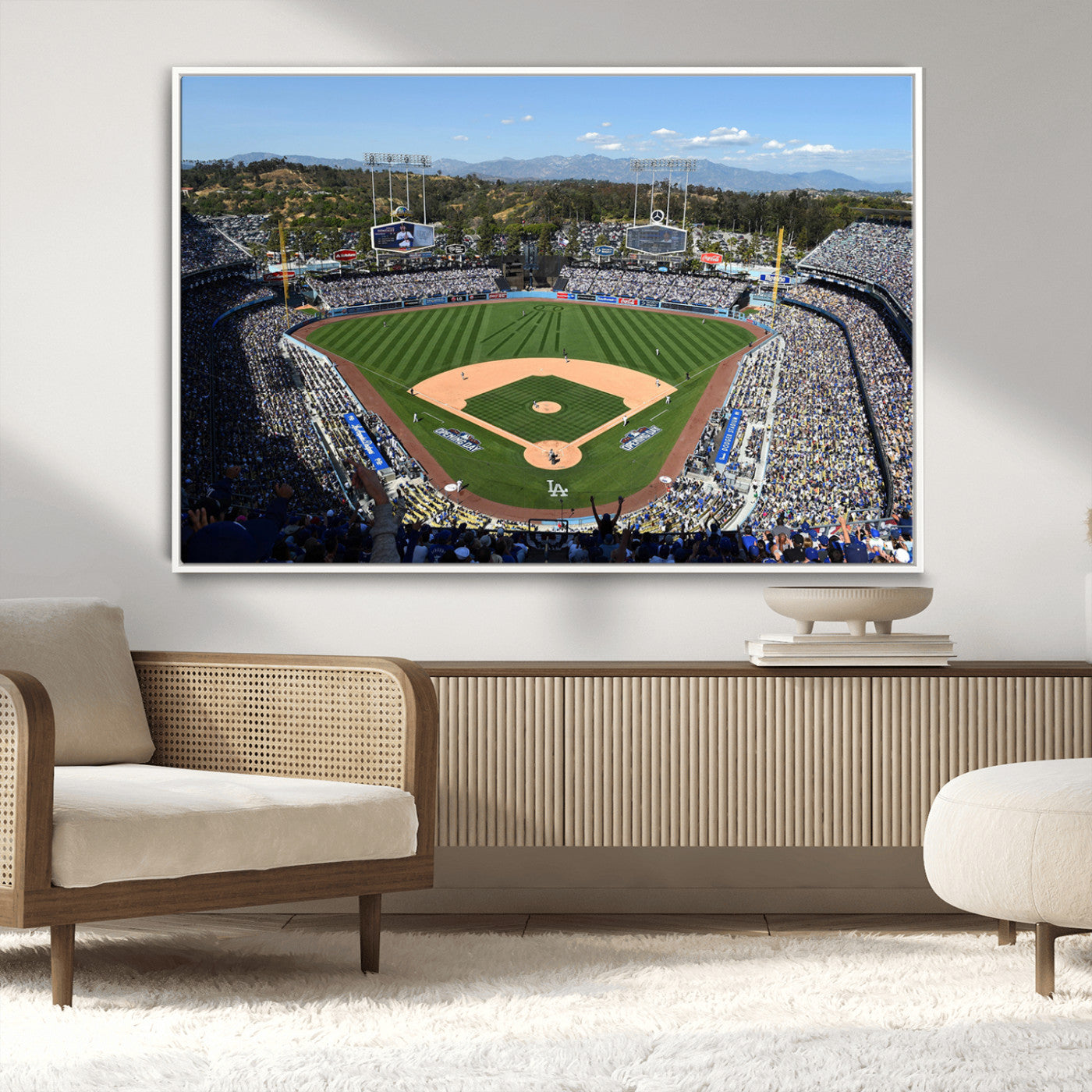 MGV-FC-36X24 - Los Angeles Dodgers Dodger Stadium Wall Art Canvas Print - MLB Baseball Stadium Wall Art Canvas