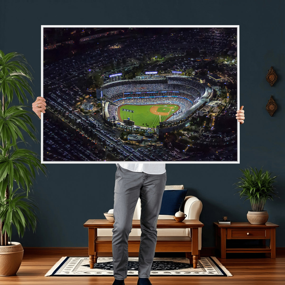 20932-MGV-CV-36X24 - Los Angeles Dodgers Dodger Stadium Wall Art Canvas Print