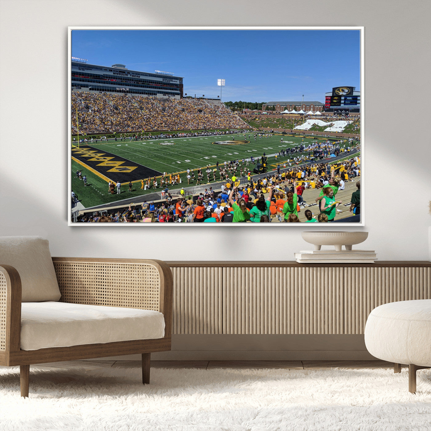 MGV-FC-36X24 - University of Missouri Tigers Football Team Print - Columbia Faurot Field Memorial Stadium Wall Art