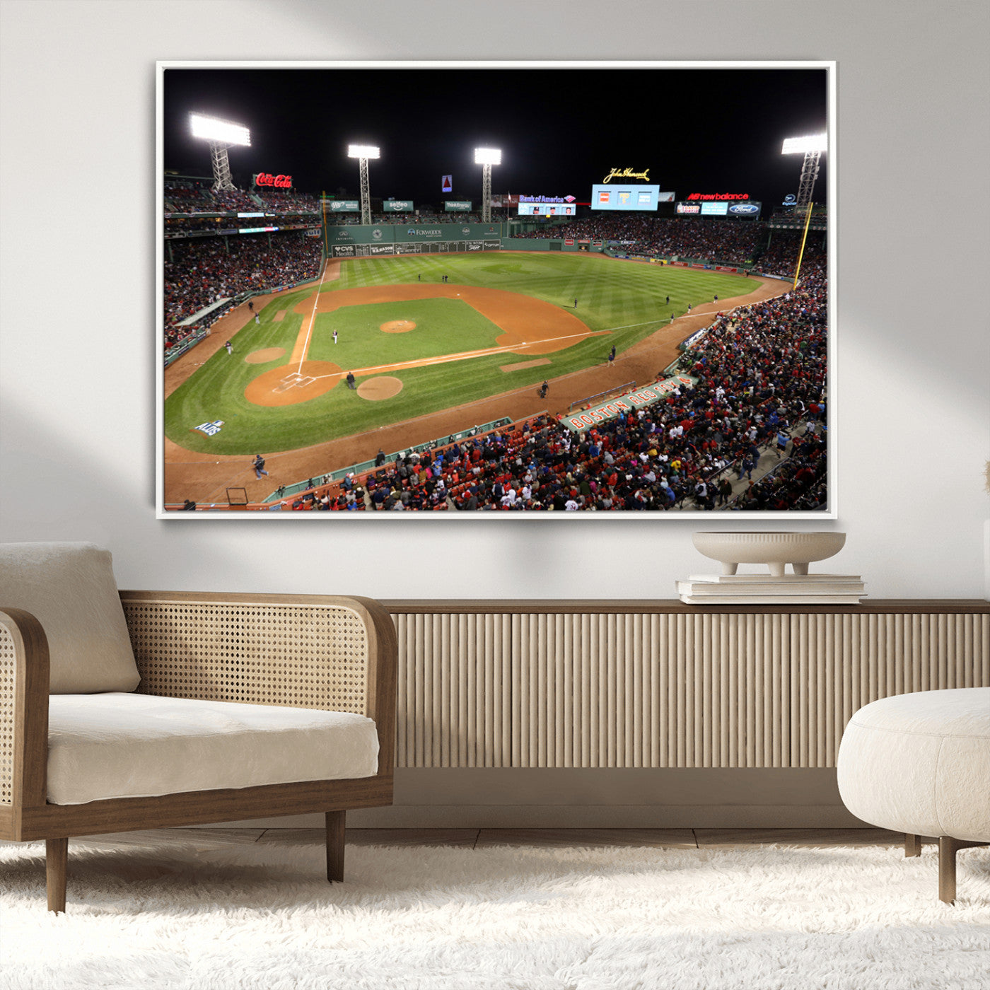 MGV-FC-36X24 - Boston Red Sox Baseball Team Print - Massachusetts Fenway Park Stadium Wall Art Canvas Print