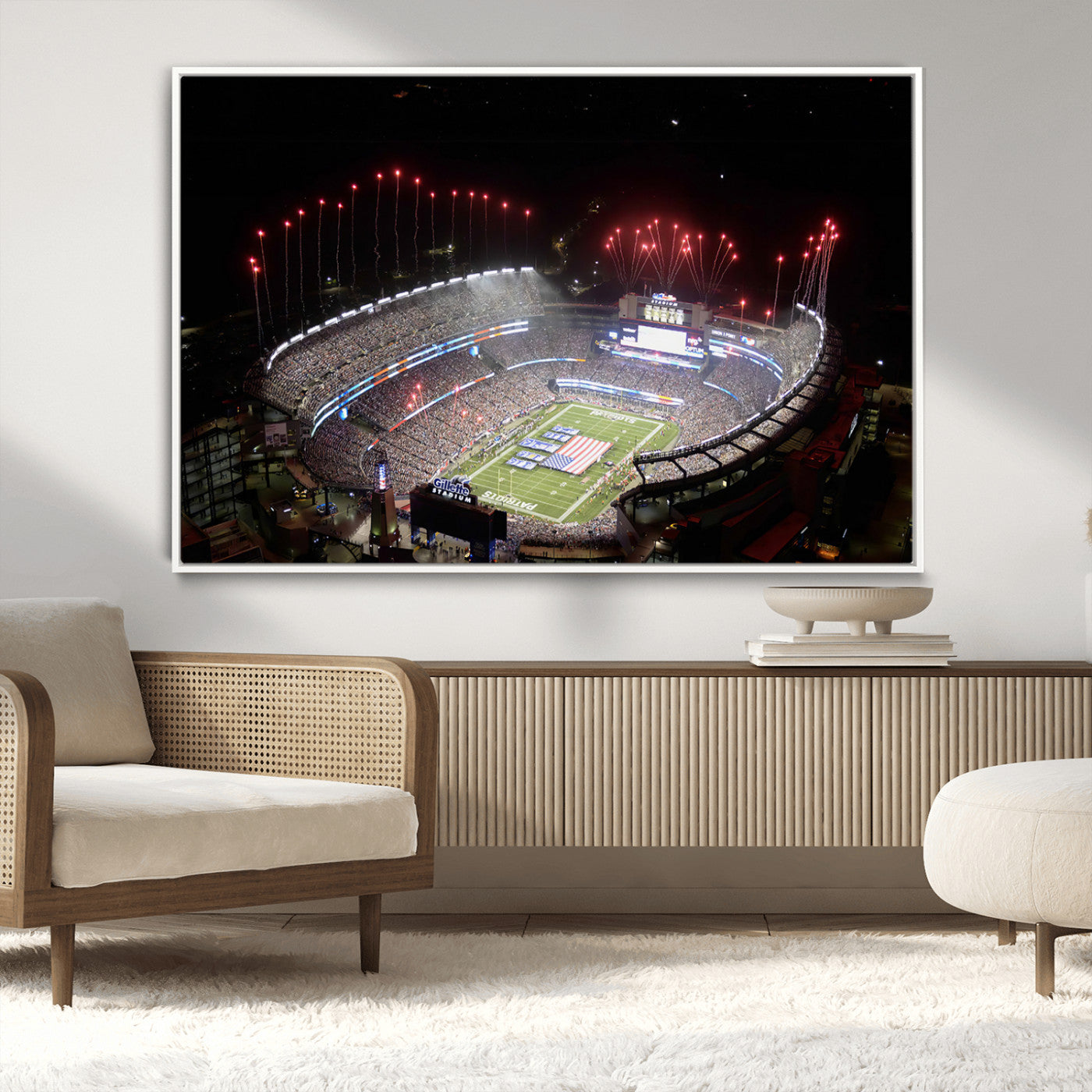 MGV-FC-36X24 - New England Patriots Team Print Wall Art- Foxborough Gillette Stadium Wall Art Canvas Print