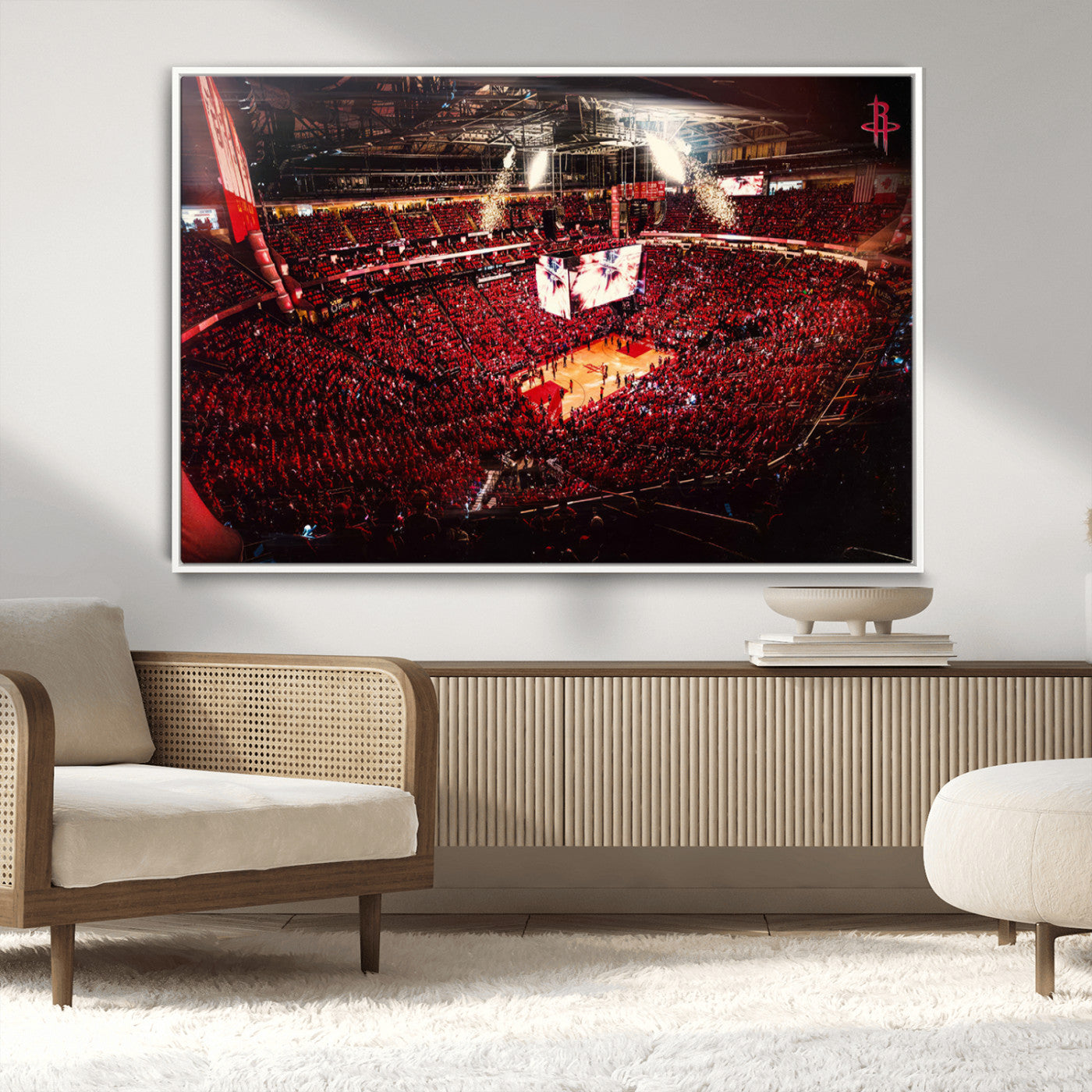 MGV-FC-36X24 - Houston Rockets Basketball Team Print Canvas- Houston Toyota Center Stadium Wall Art Canvas Print