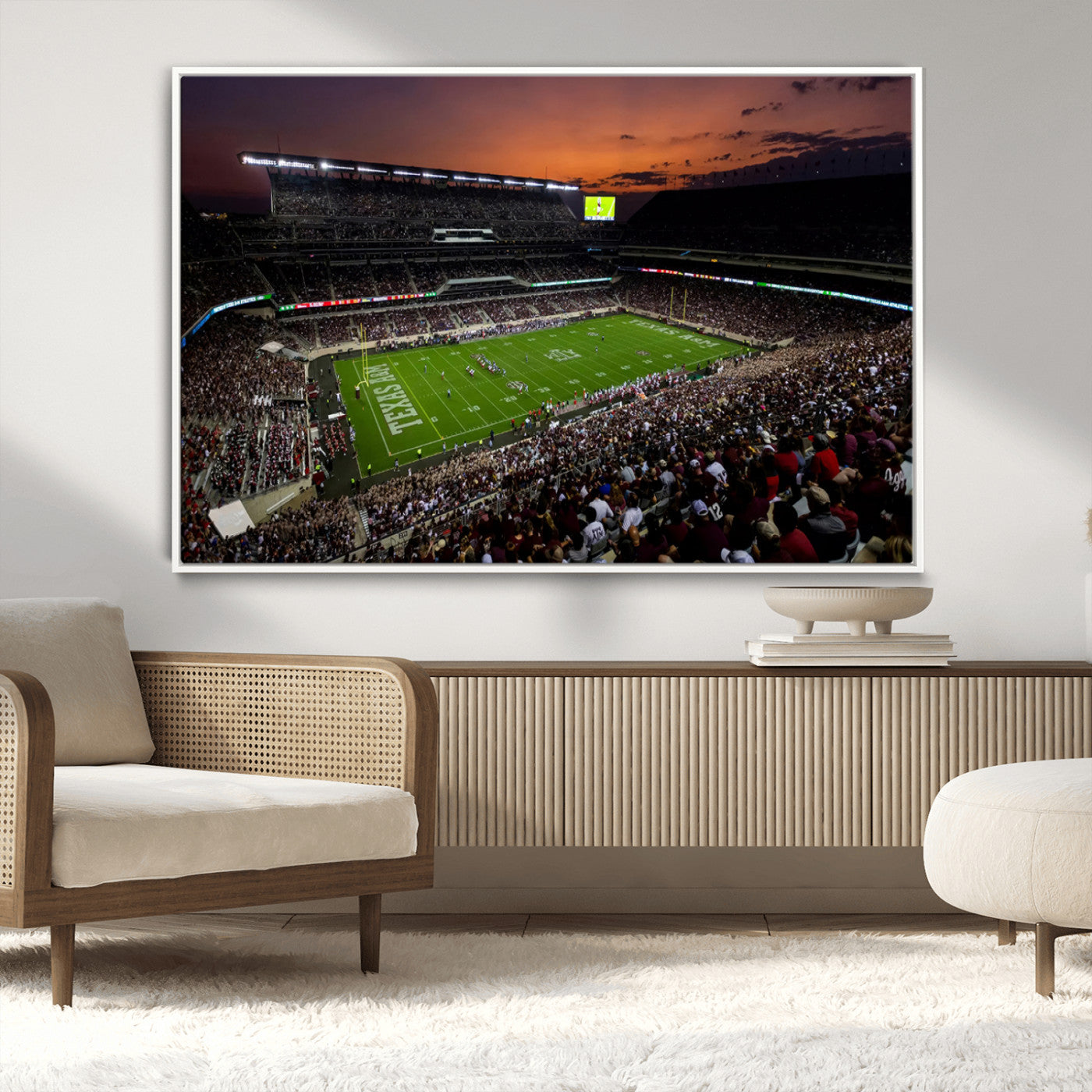 MGV-FC-36X24 - Texas A&M Aggies Football Team Print - College Station Kyle Field Stadium Wall Art Canvas Print