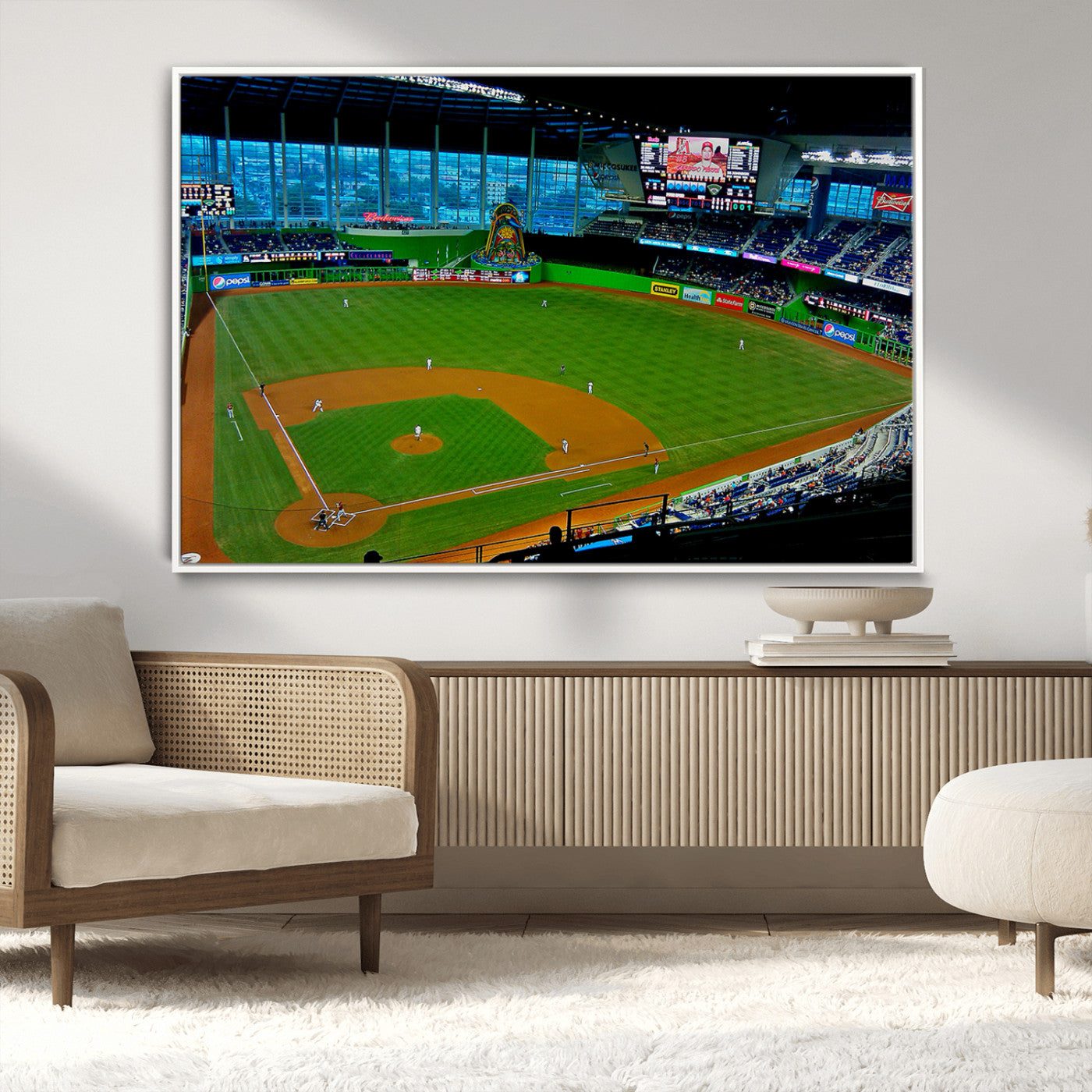 MGV-FC-36X24 - Miami Marlins Baseball Team Print - Miami LoanDepot Park Stadium Wall Art Canvas Print