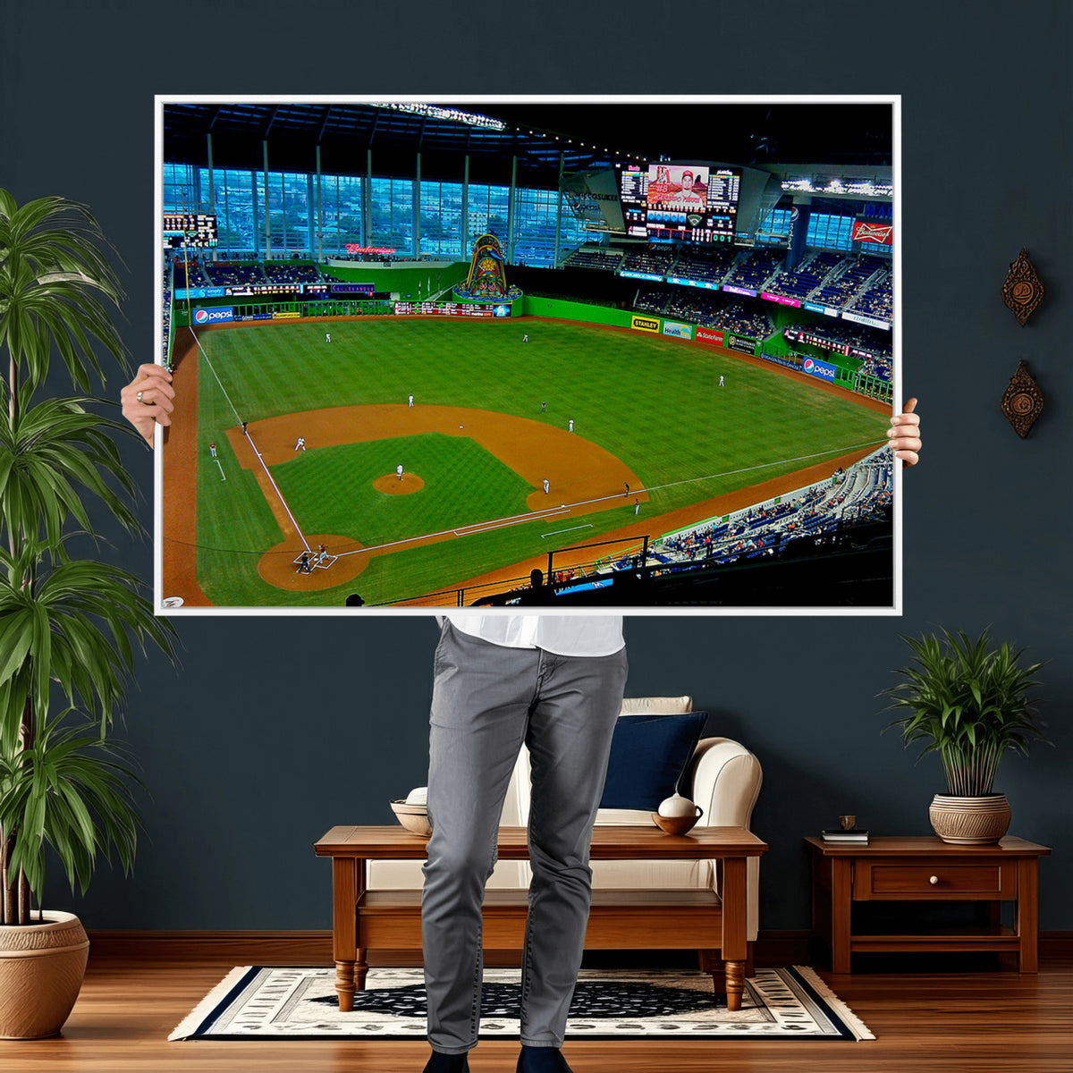 51207-MGV-CV-36X24 - Miami Marlins Baseball Team Print, Miami LoanDepot Park