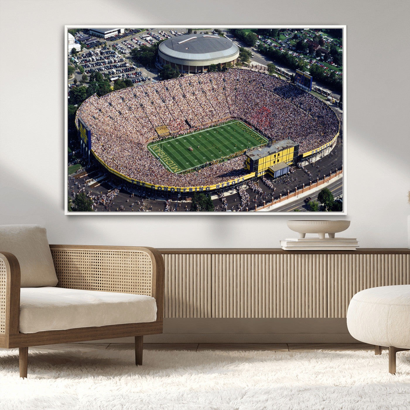 MGV-FC-36X24 - Michigan Wolverines Football Team Print - Ann Arbor Michigan Stadium Print, Michigan Wolverines