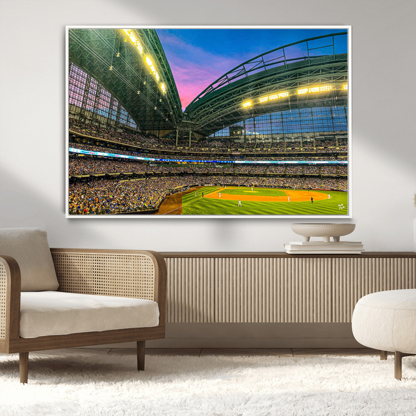 MGV-FC-36X24 - Milwaukee Brewers Baseball Team Print Canvas- American Family Field Stadium Wall Art Canvas Print