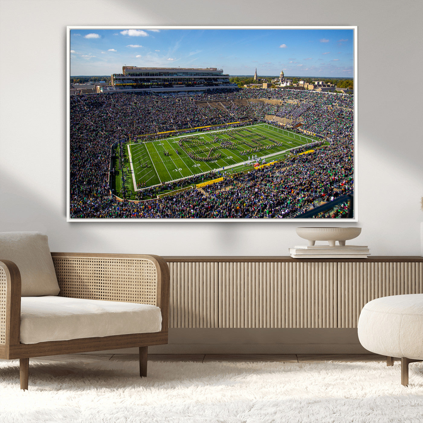 MGV-FC-36X24 - Notre Dame Fighting Irish Football Team Print - Notre Dame Stadium Wall Art Canvas Print