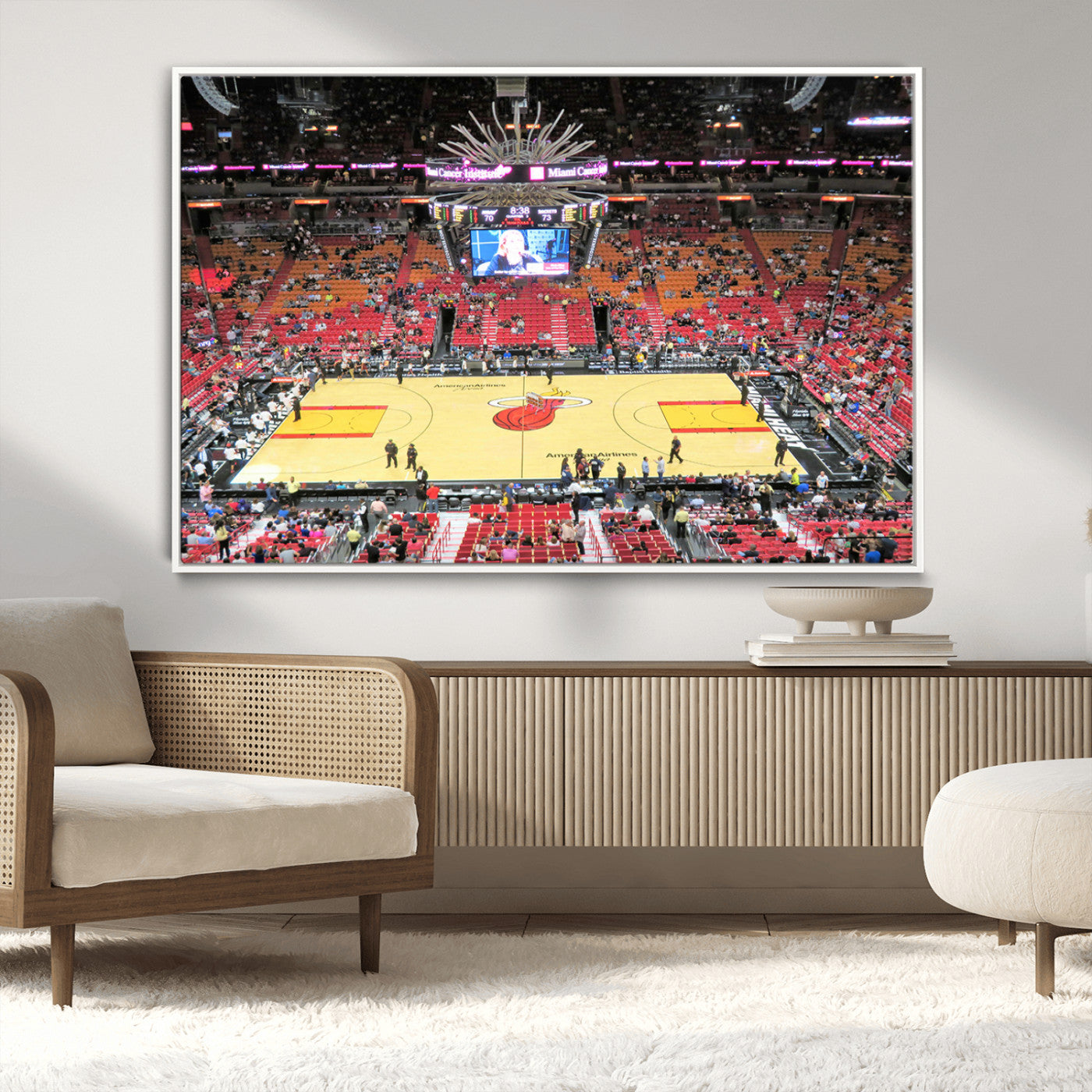 MGV-FC-36X24 - Miami Heat Basketball Team Print Wall Art- Kaseya Center Stadium Wall Art Canvas Print