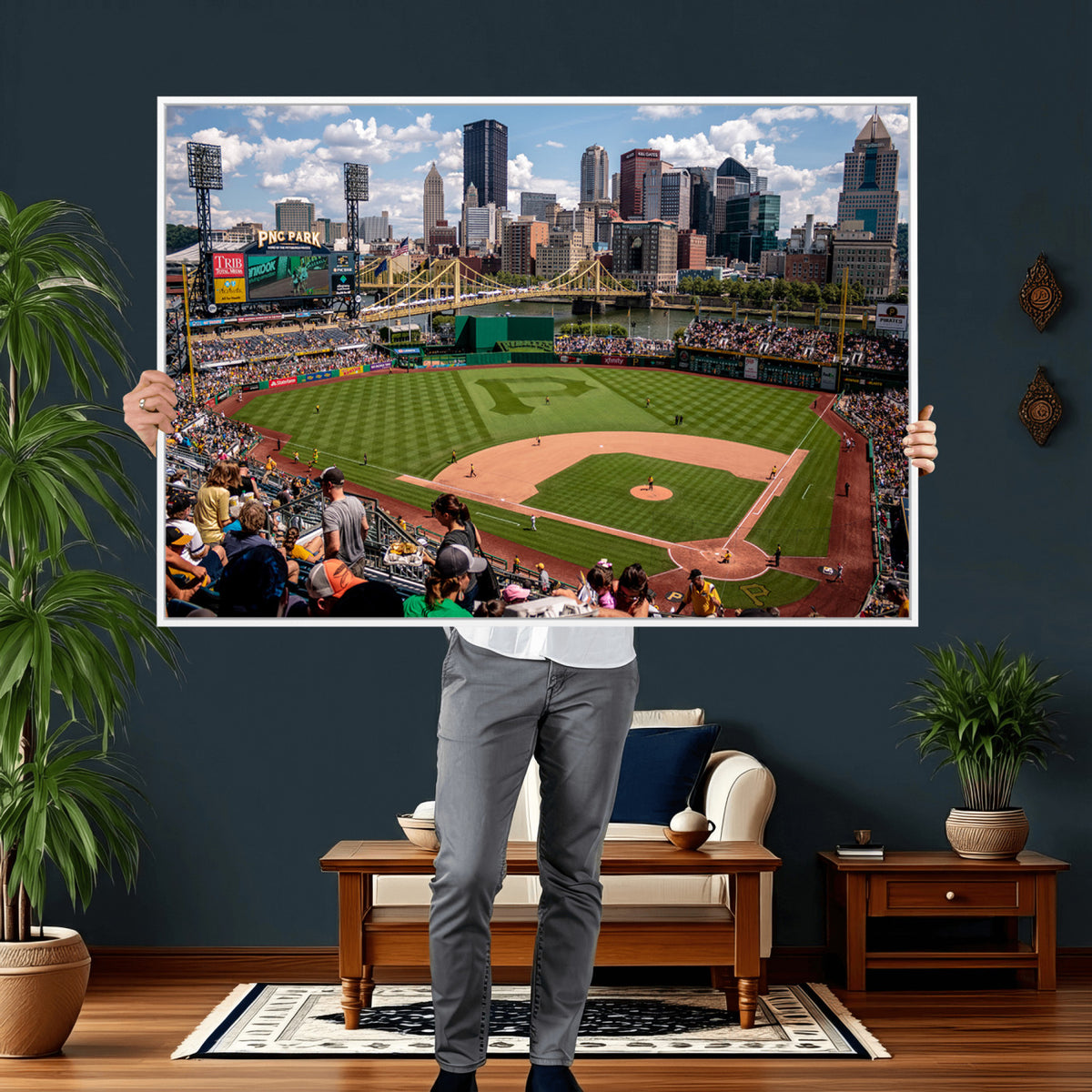 66872-MGV-CV-36X24 - Pittsburgh Pirates Baseball Team Print, PNC Park Stadium