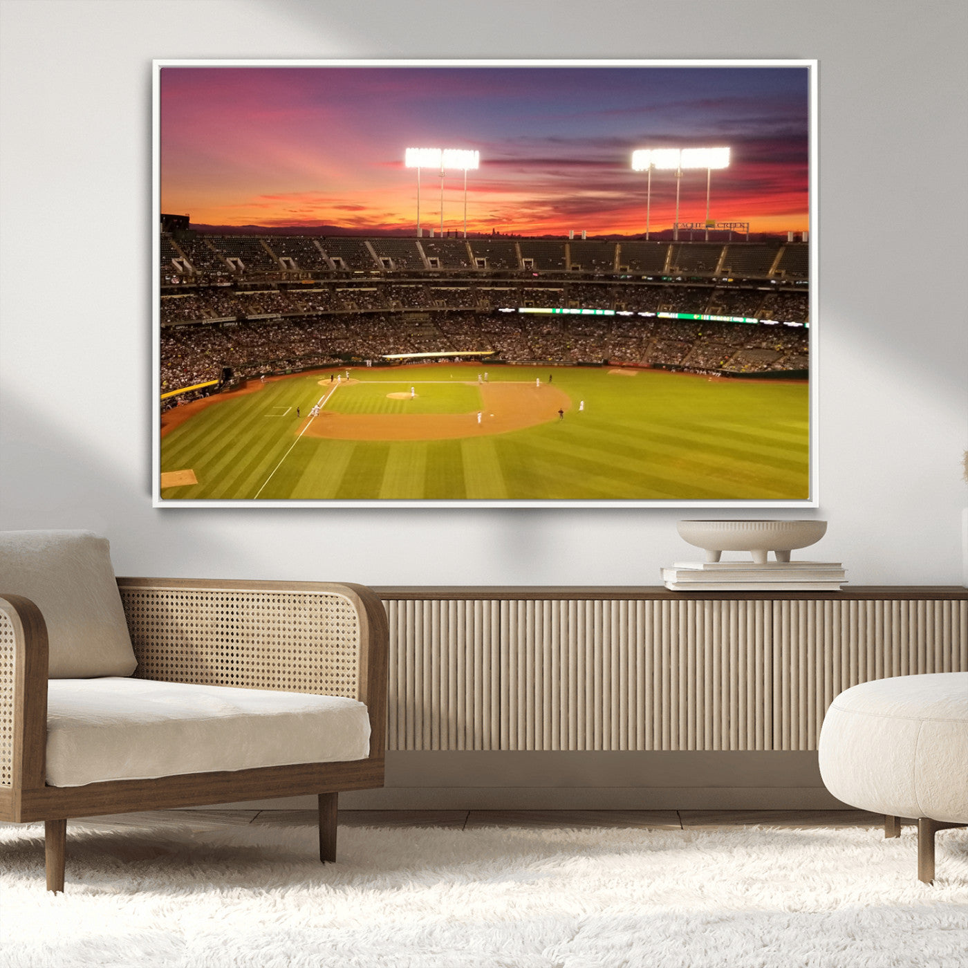 MGV-FC-36X24 - Oakland Athletics Baseball Team Print - Oakland Coliseum Stadium Wall Art Canvas Print